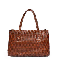 Borsa Tote intrecciata Cognac