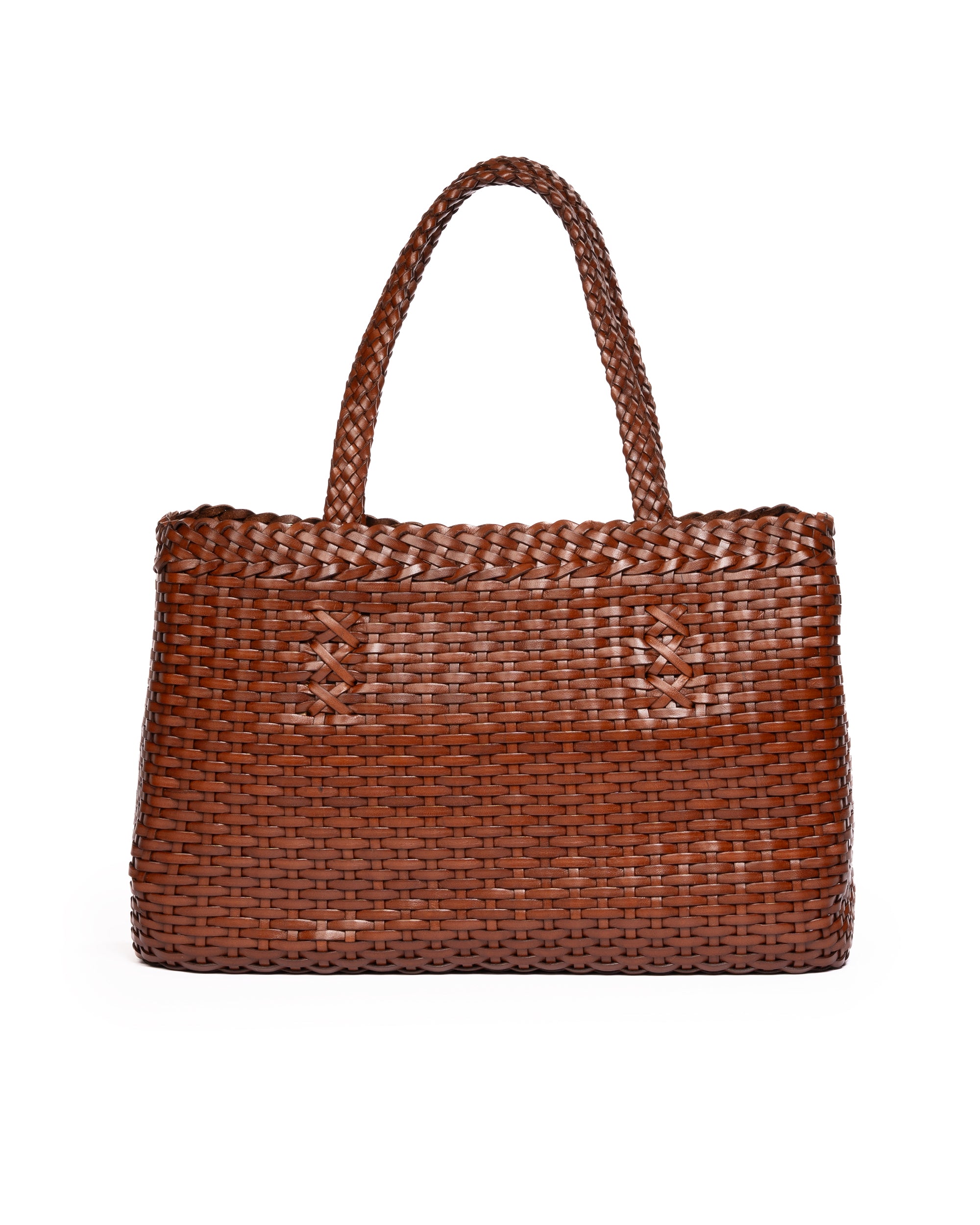 Borsa Tote intrecciata Cognac