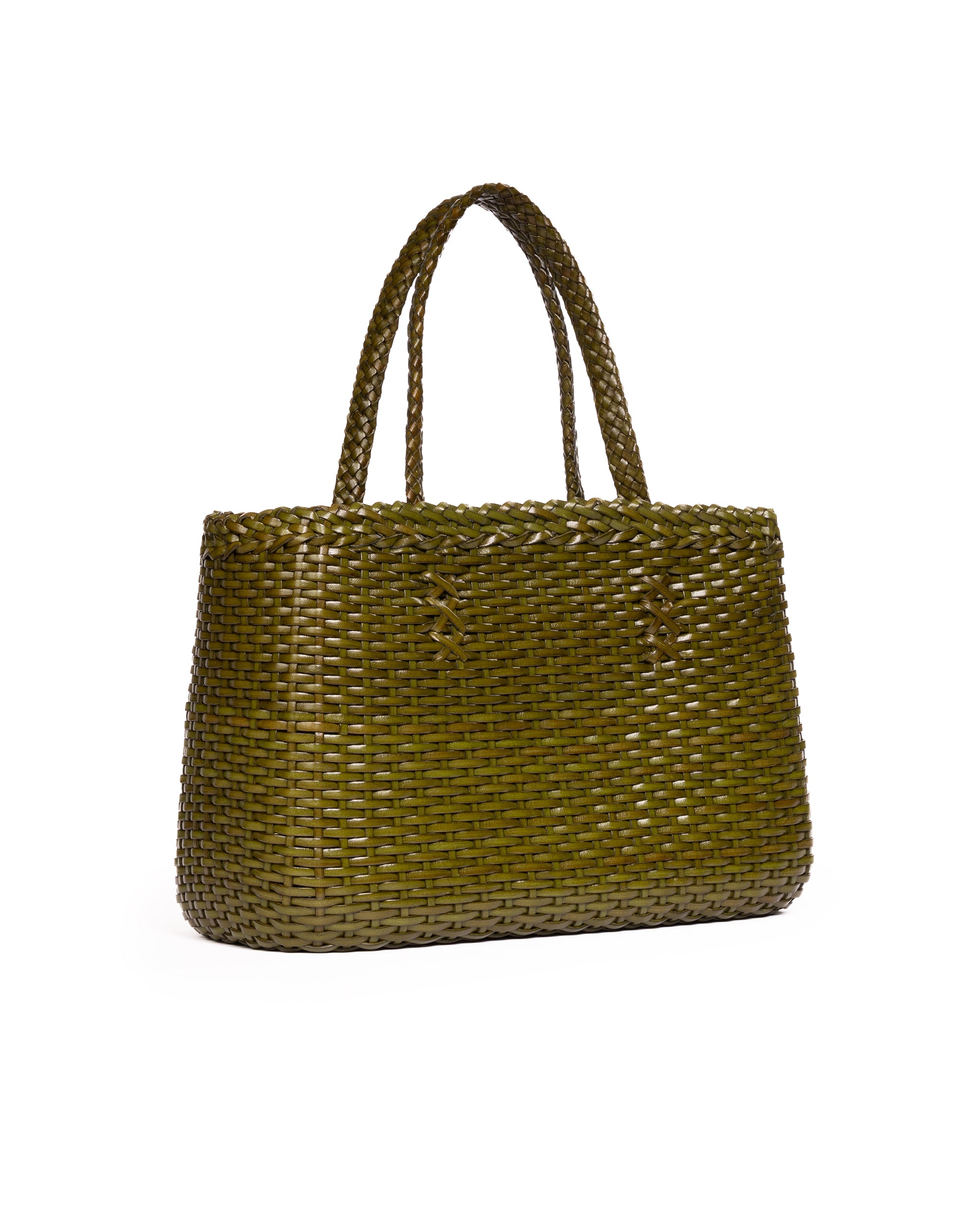 Borsa Tote intrecciata Verde