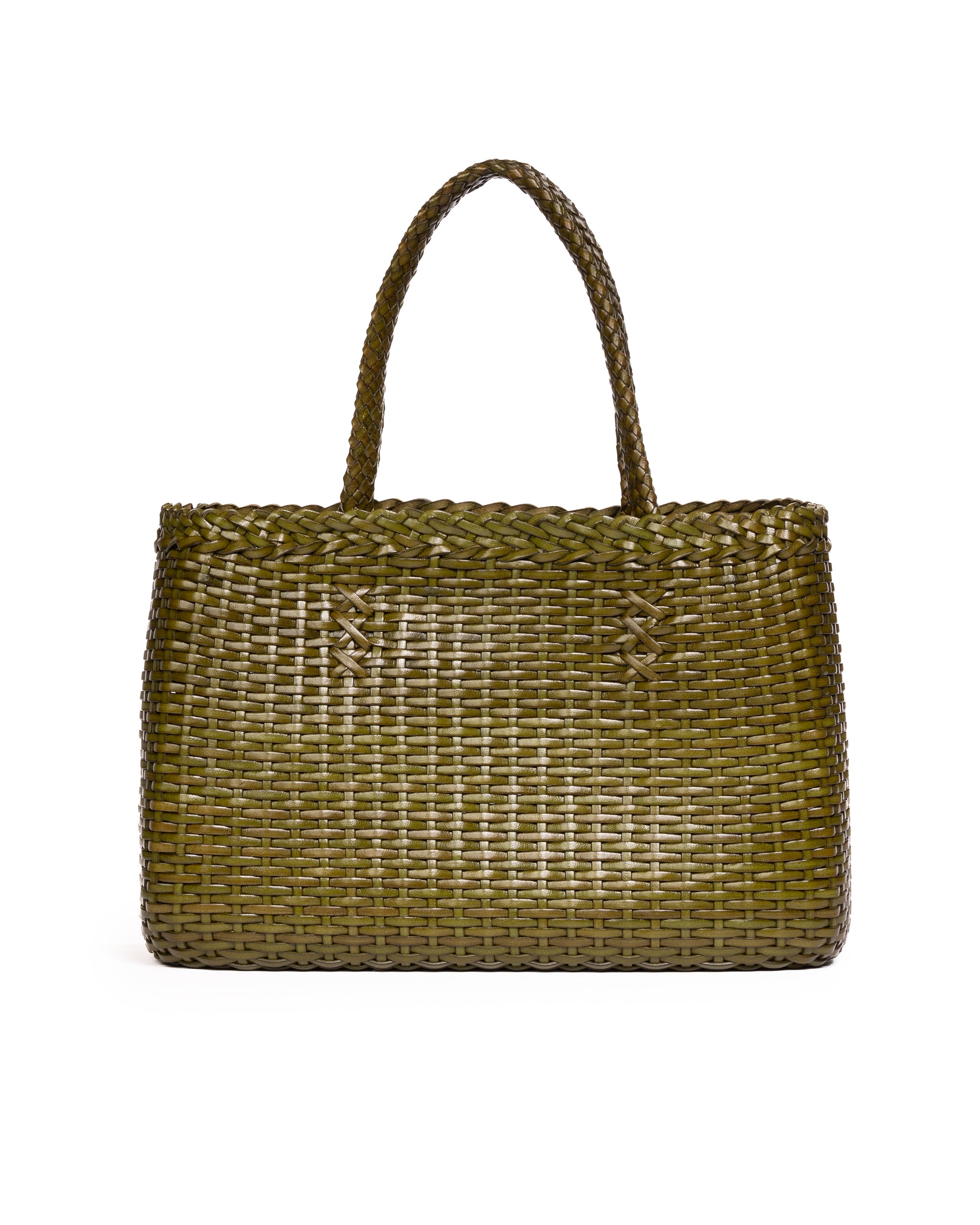 Borsa Tote intrecciata Verde