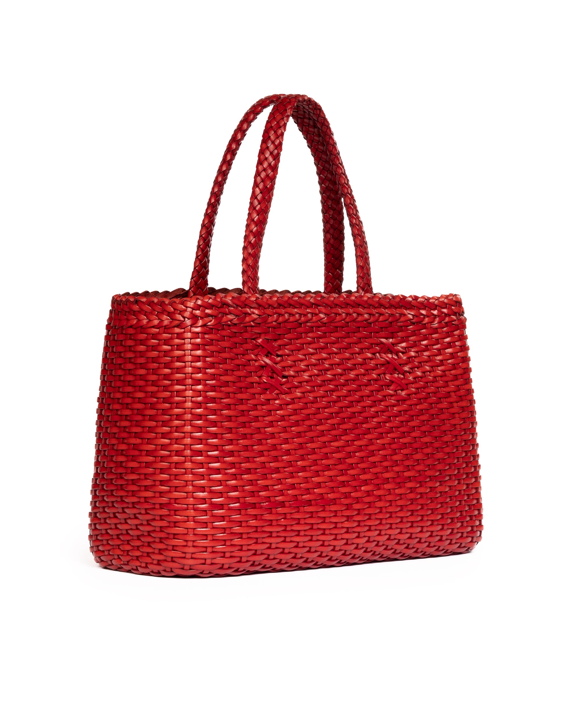 Borsa Tote intrecciata Rossa