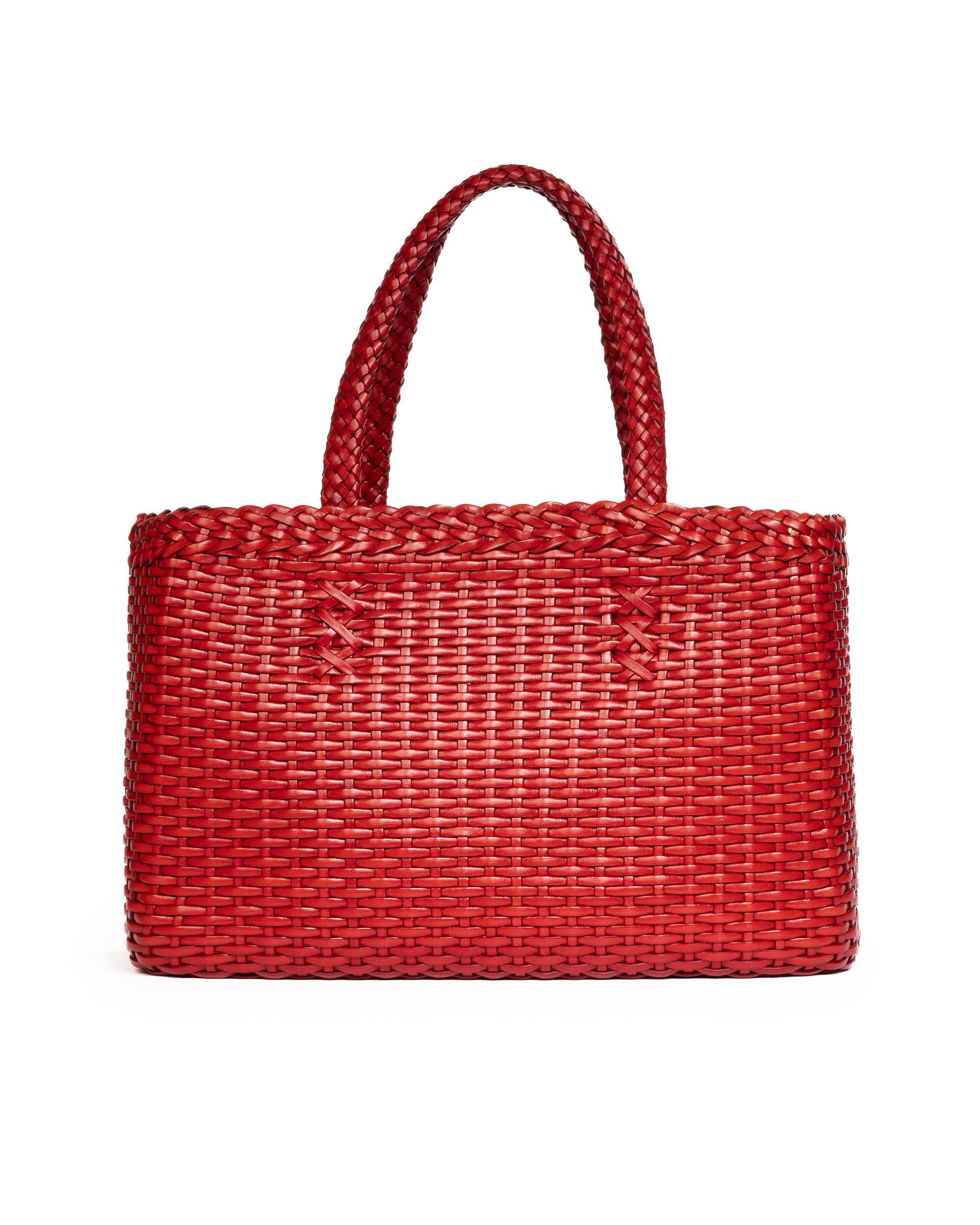 Borsa Tote intrecciata Rossa