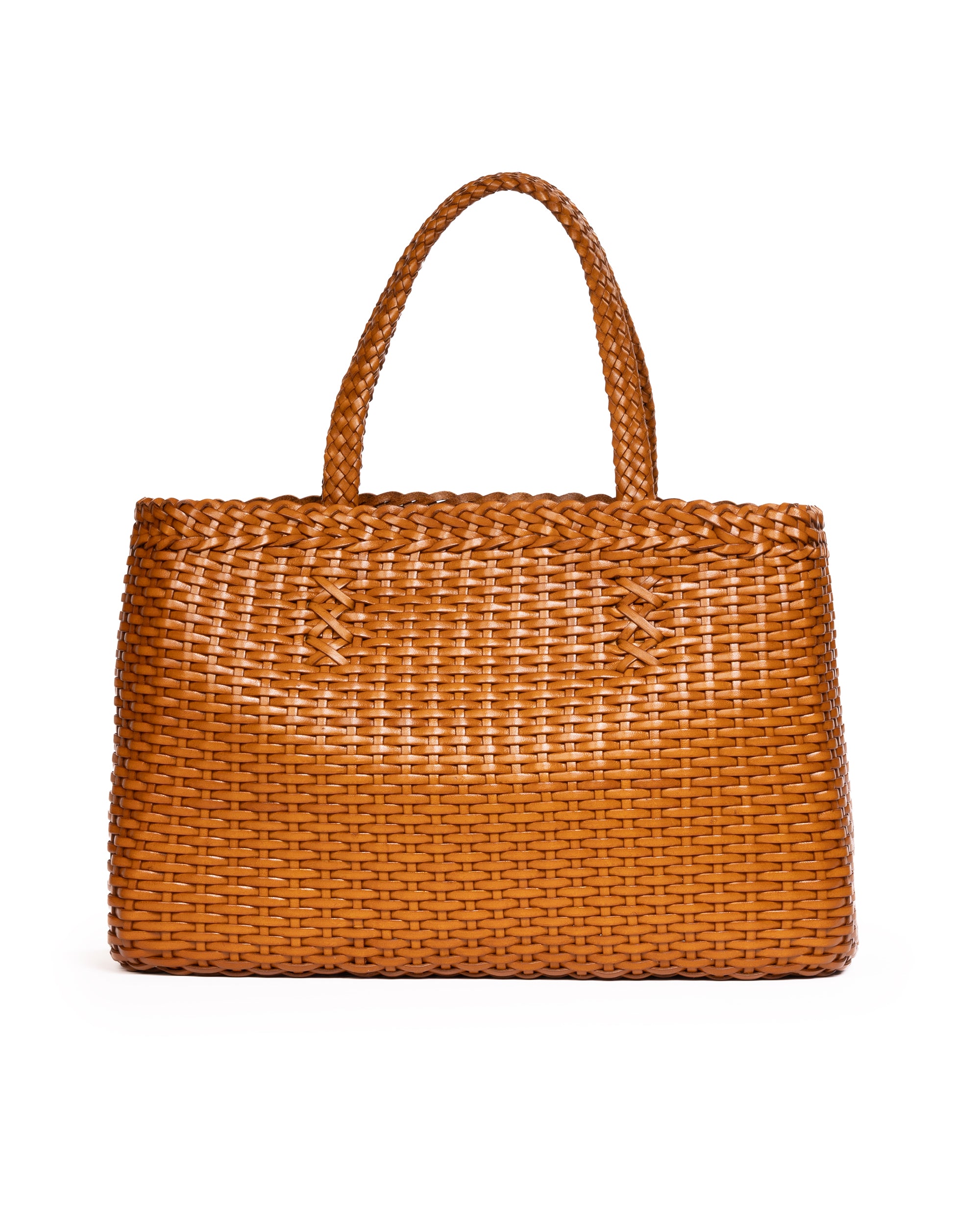 Borsa Tote intrecciata Ocra