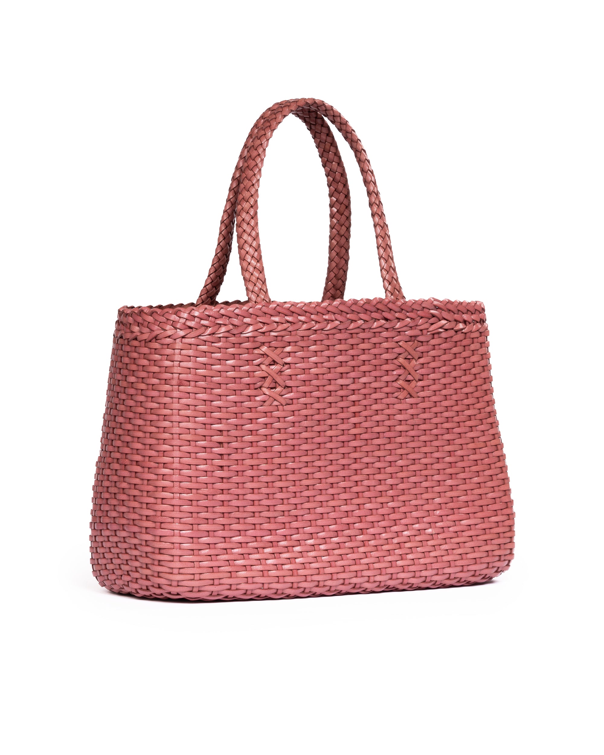 Borsa Tote intrecciata Rosa
