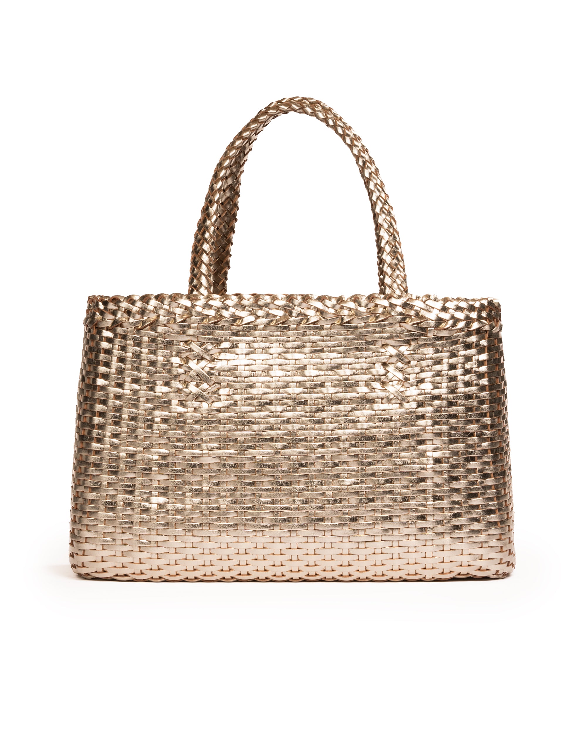 Borsa Tote intrecciata Platino