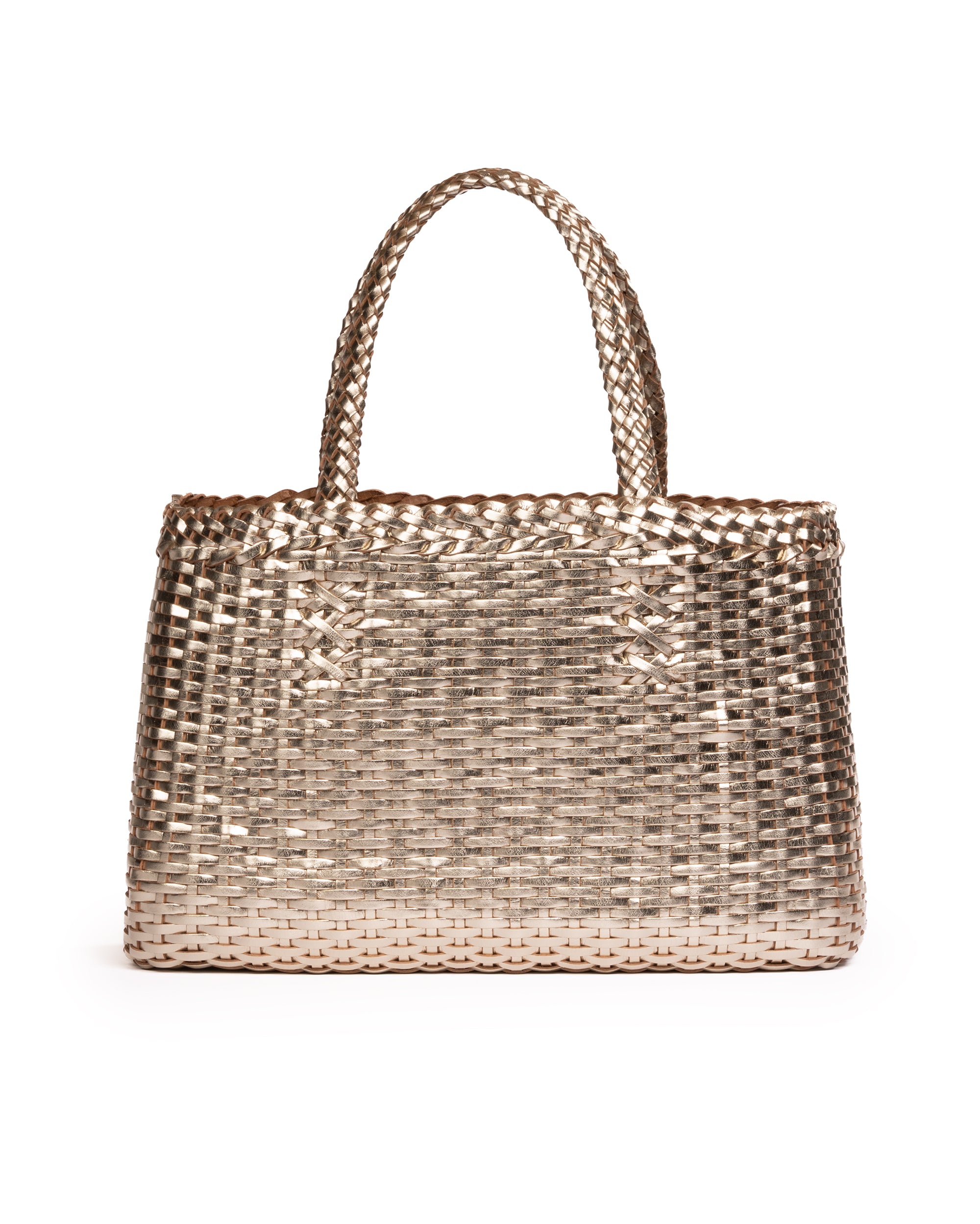 Borsa Tote intrecciata Platino