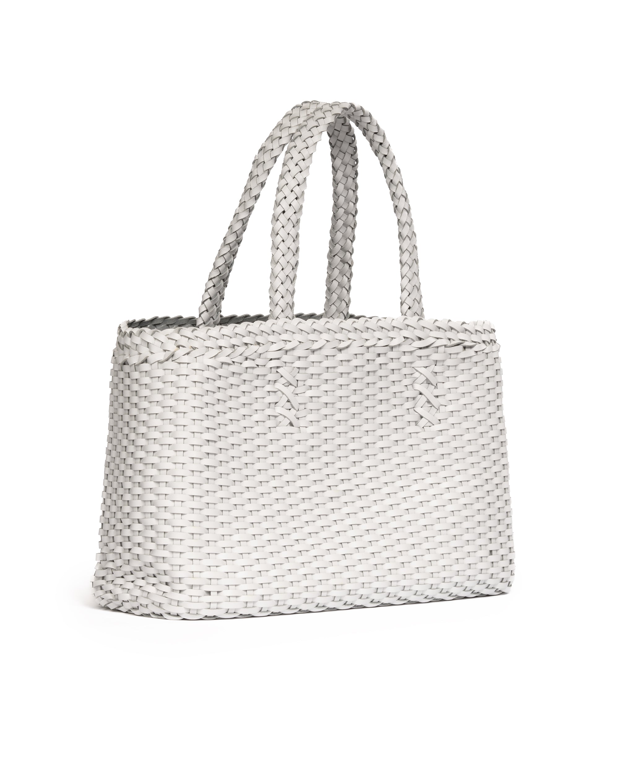 Borsa Tote intrecciata Bianca