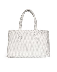 Borsa Tote intrecciata Bianca