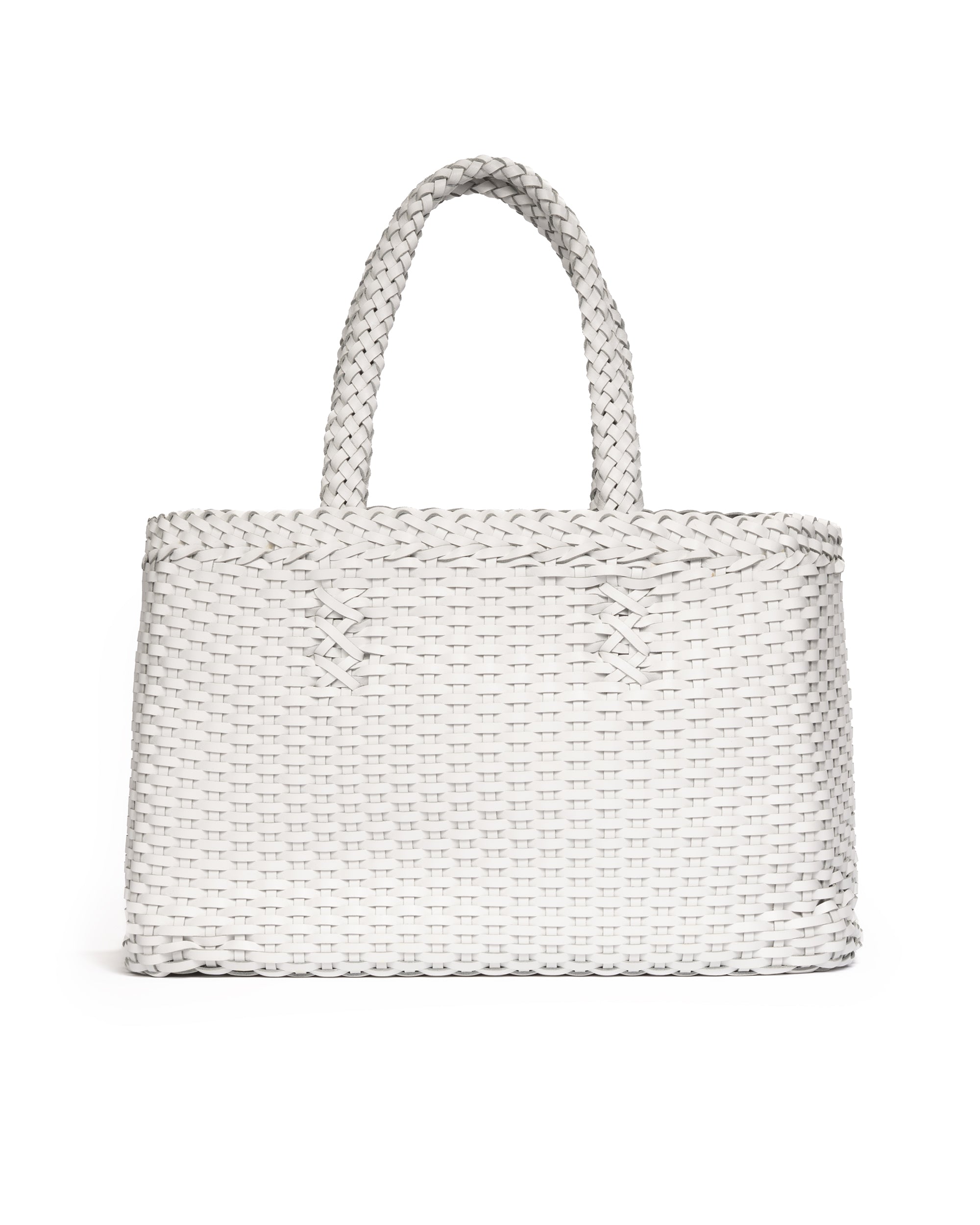 Borsa Tote intrecciata Bianca