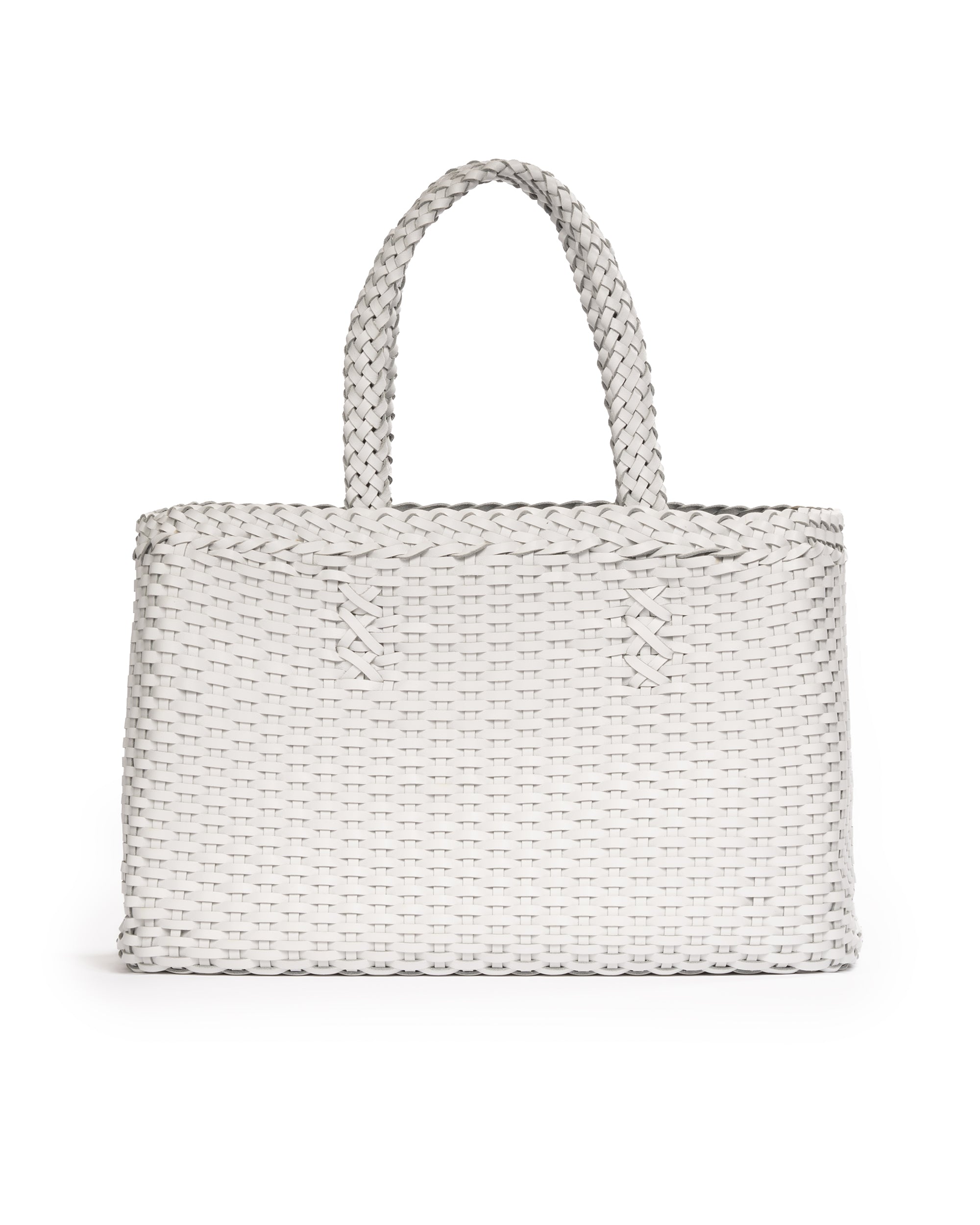 Borsa Tote intrecciata Bianca