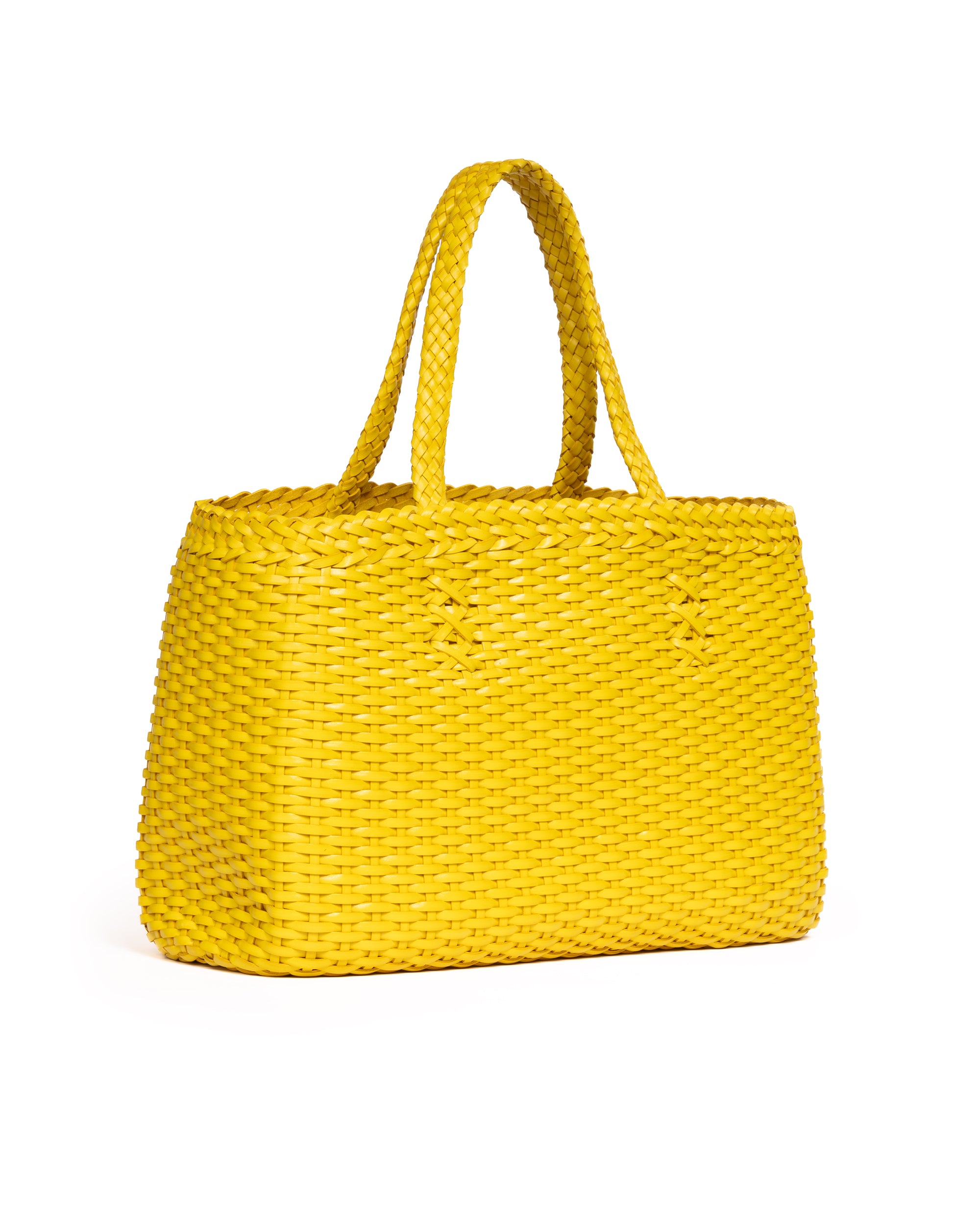 Borsa Tote intrecciata Gialla