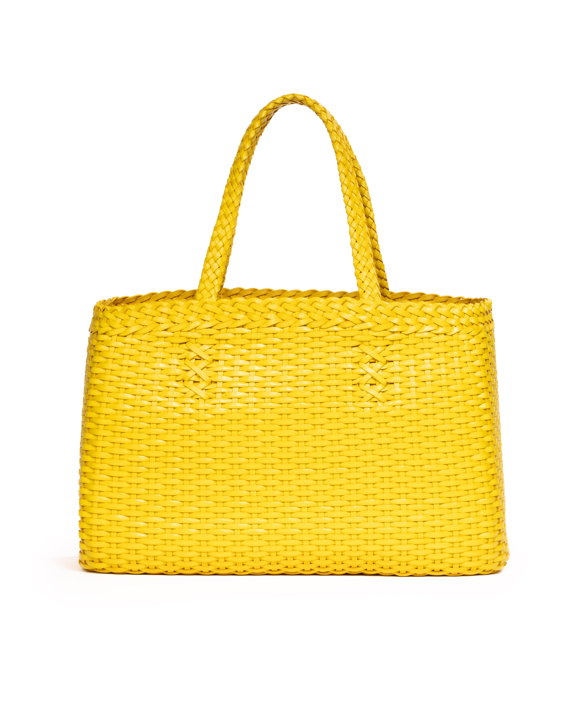 Borsa Tote intrecciata Gialla