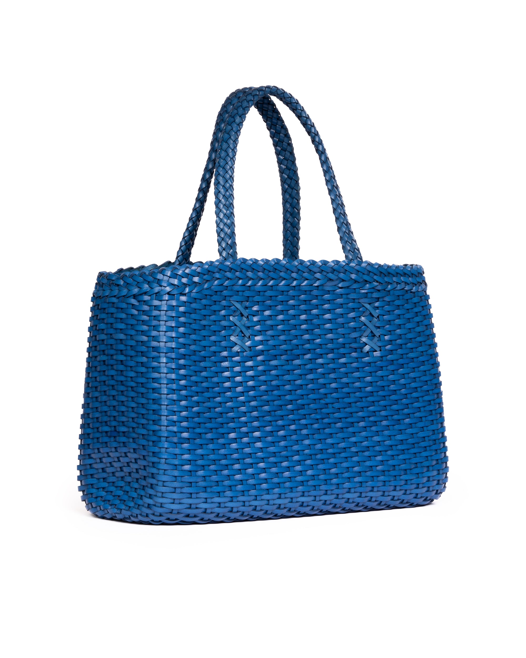 Borsa Tote intrecciata Blu Cobalto