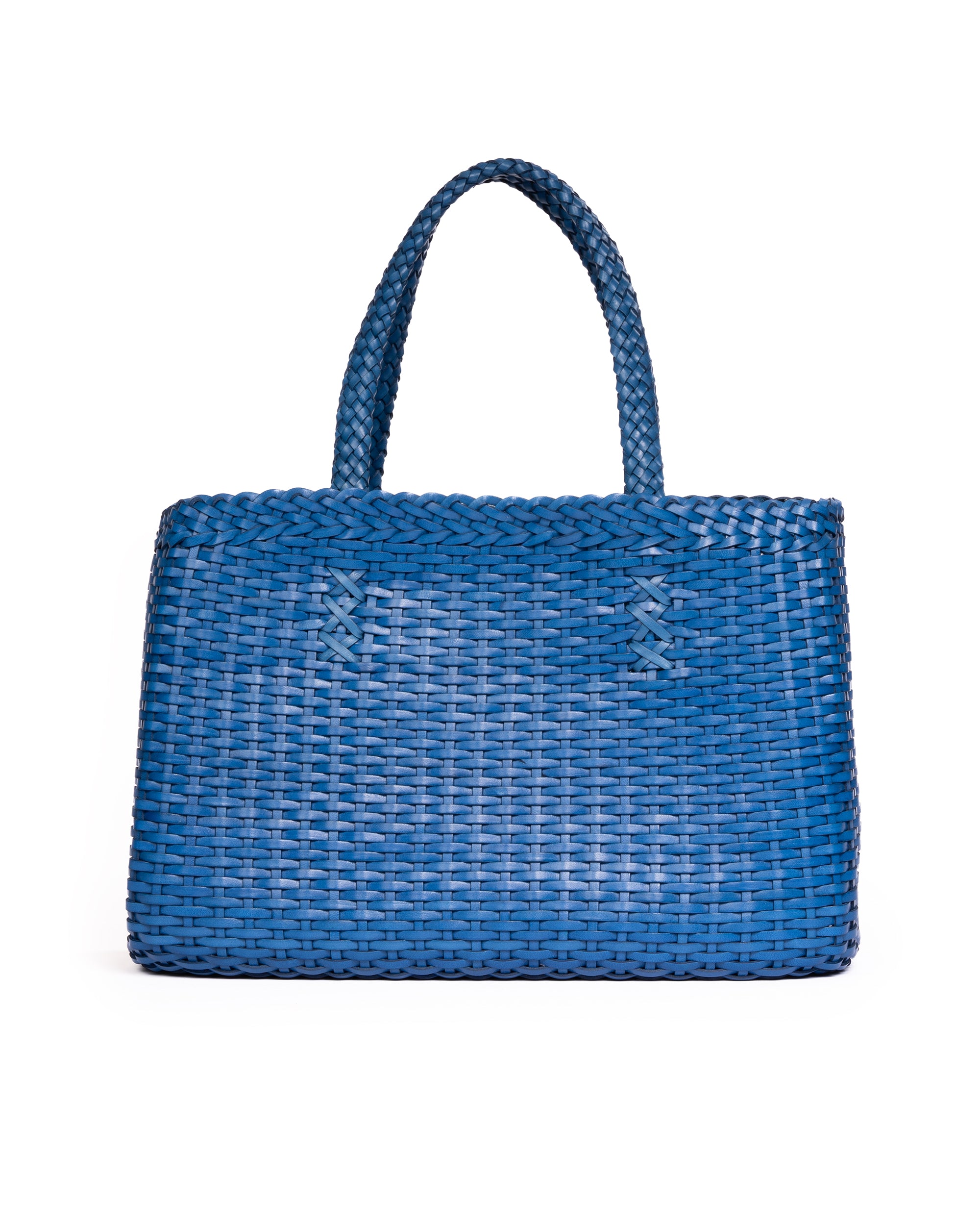 Borsa Tote intrecciata Blu Cobalto