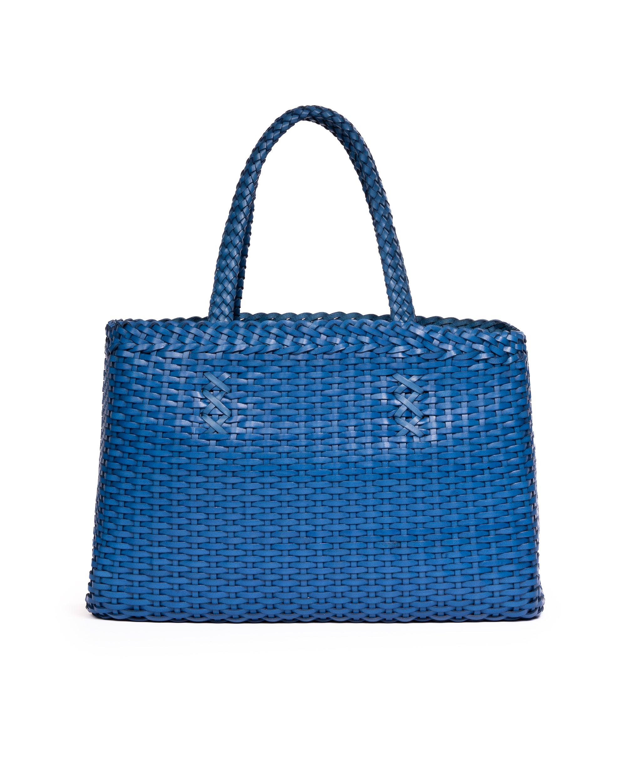 Borsa Tote intrecciata Blu Cobalto