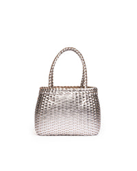 Borsa Mini Tote intrecciata Alluminio