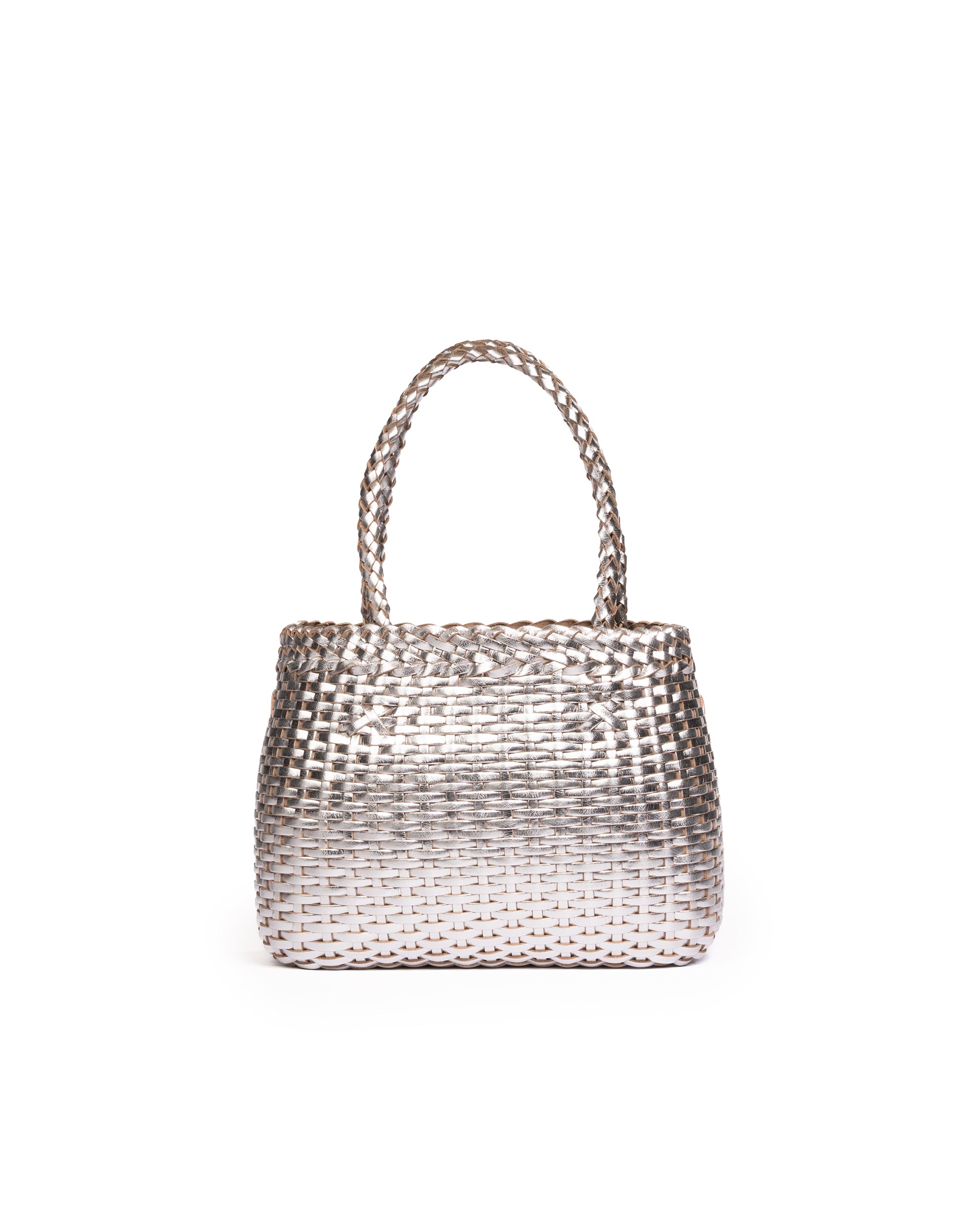 Borsa Mini Tote intrecciata Alluminio