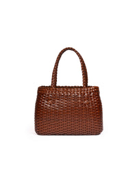 Borsa Mini Tote intrecciata Cognac