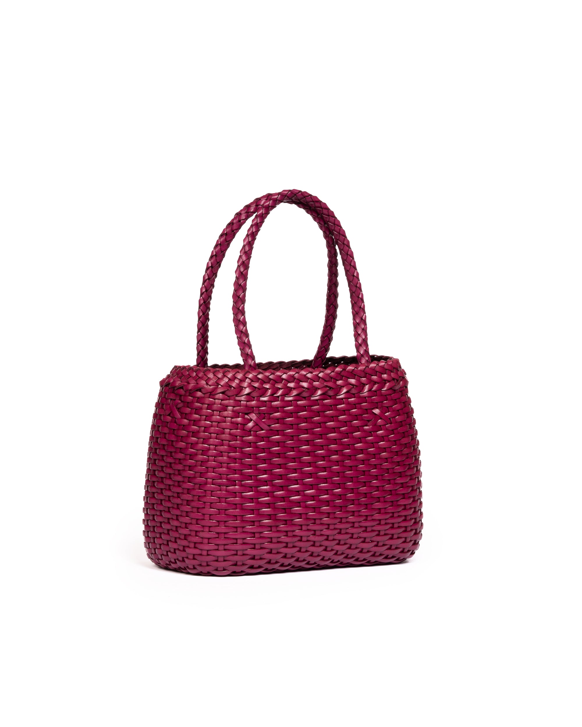 Borsa Mini Tote intrecciata Fucsia