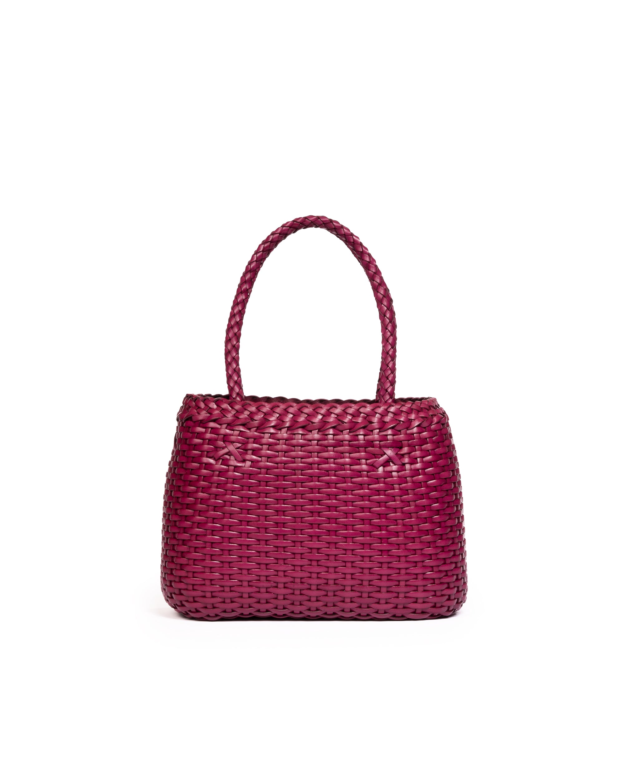 Borsa Mini Tote intrecciata Fucsia