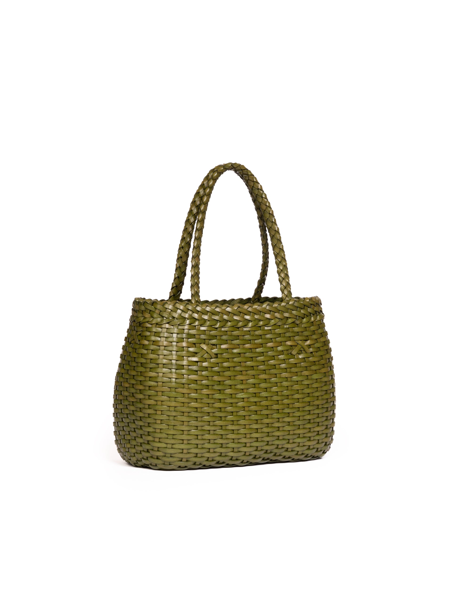 Borsa Mini Tote intrecciata Verde
