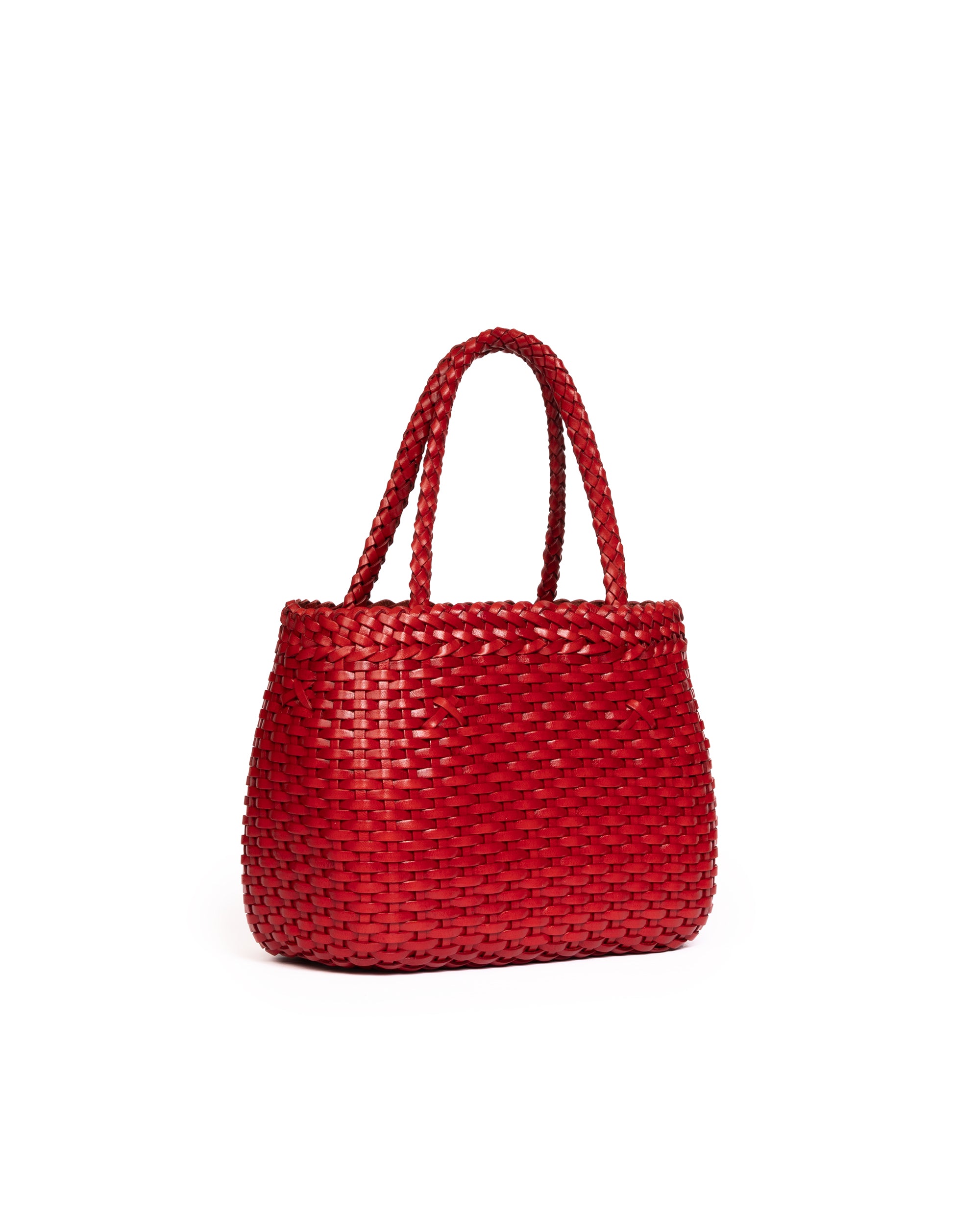 Borsa Mini Tote intrecciata Rossa