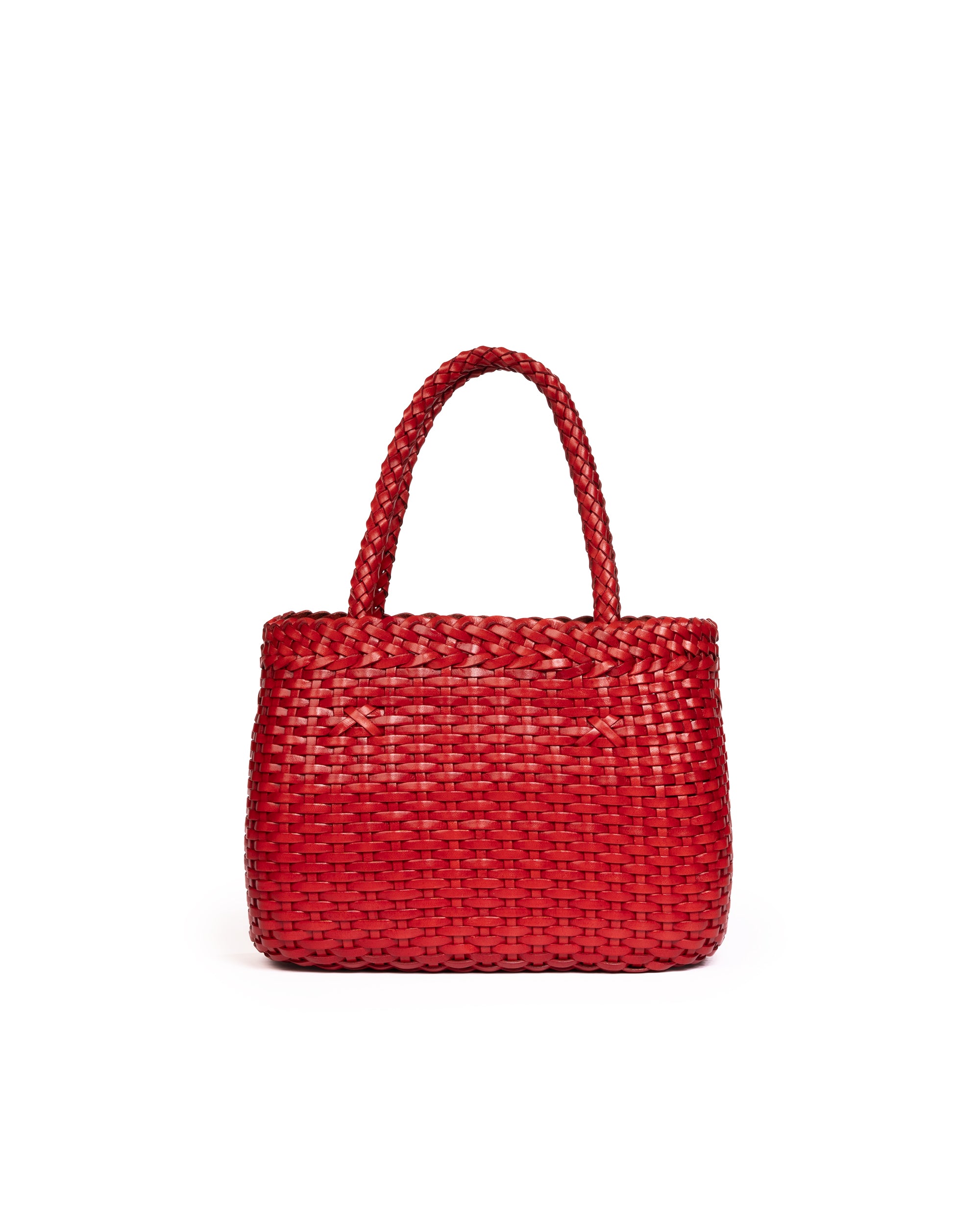 Borsa Mini Tote intrecciata Rossa
