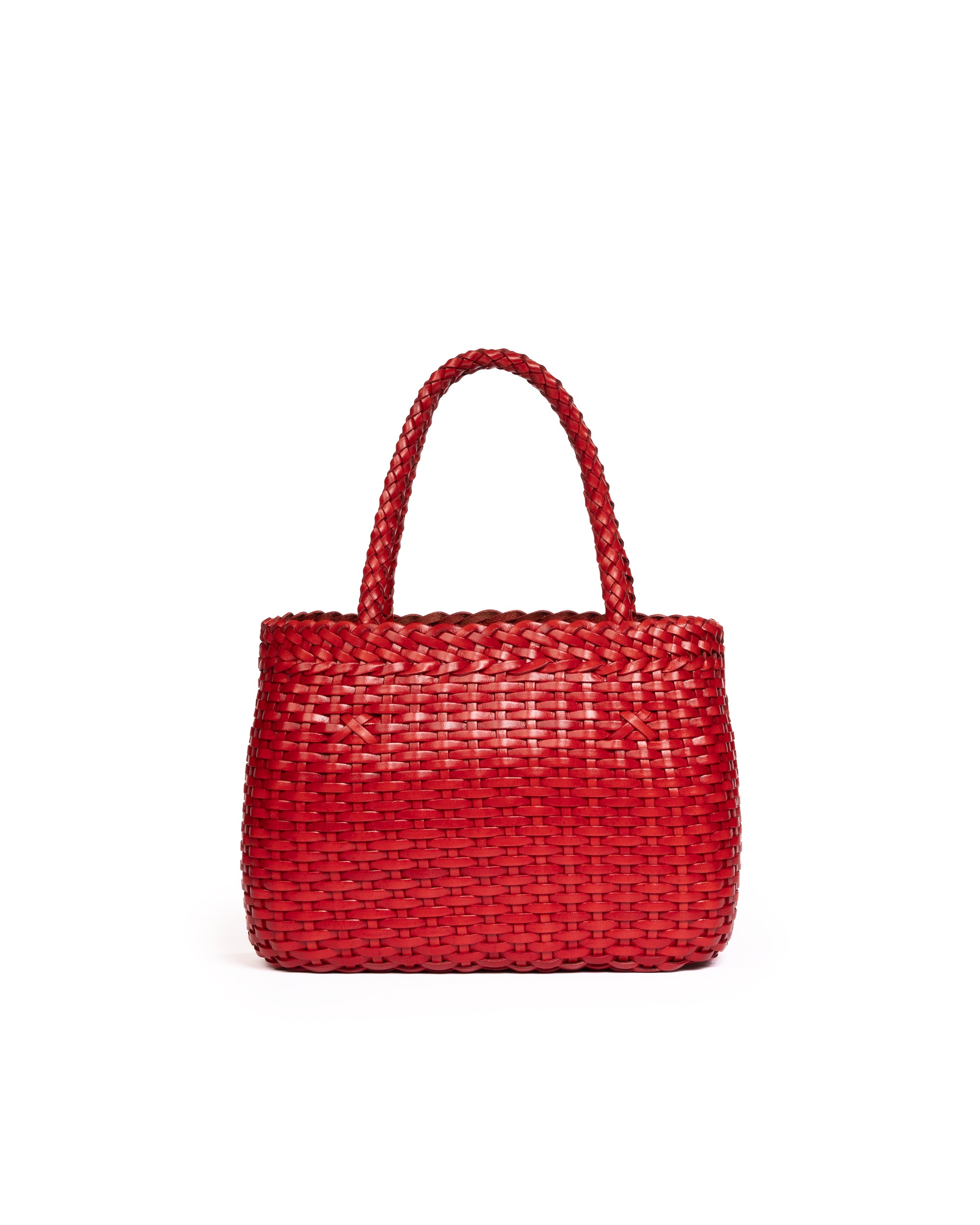Borsa Mini Tote intrecciata Rossa