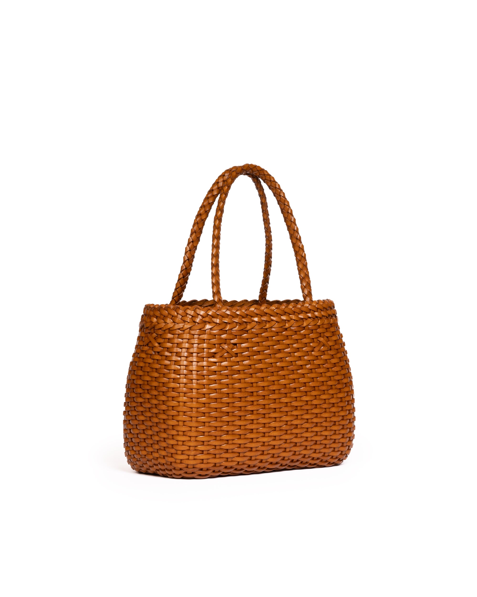 Borsa Mini Tote intrecciata Ocra