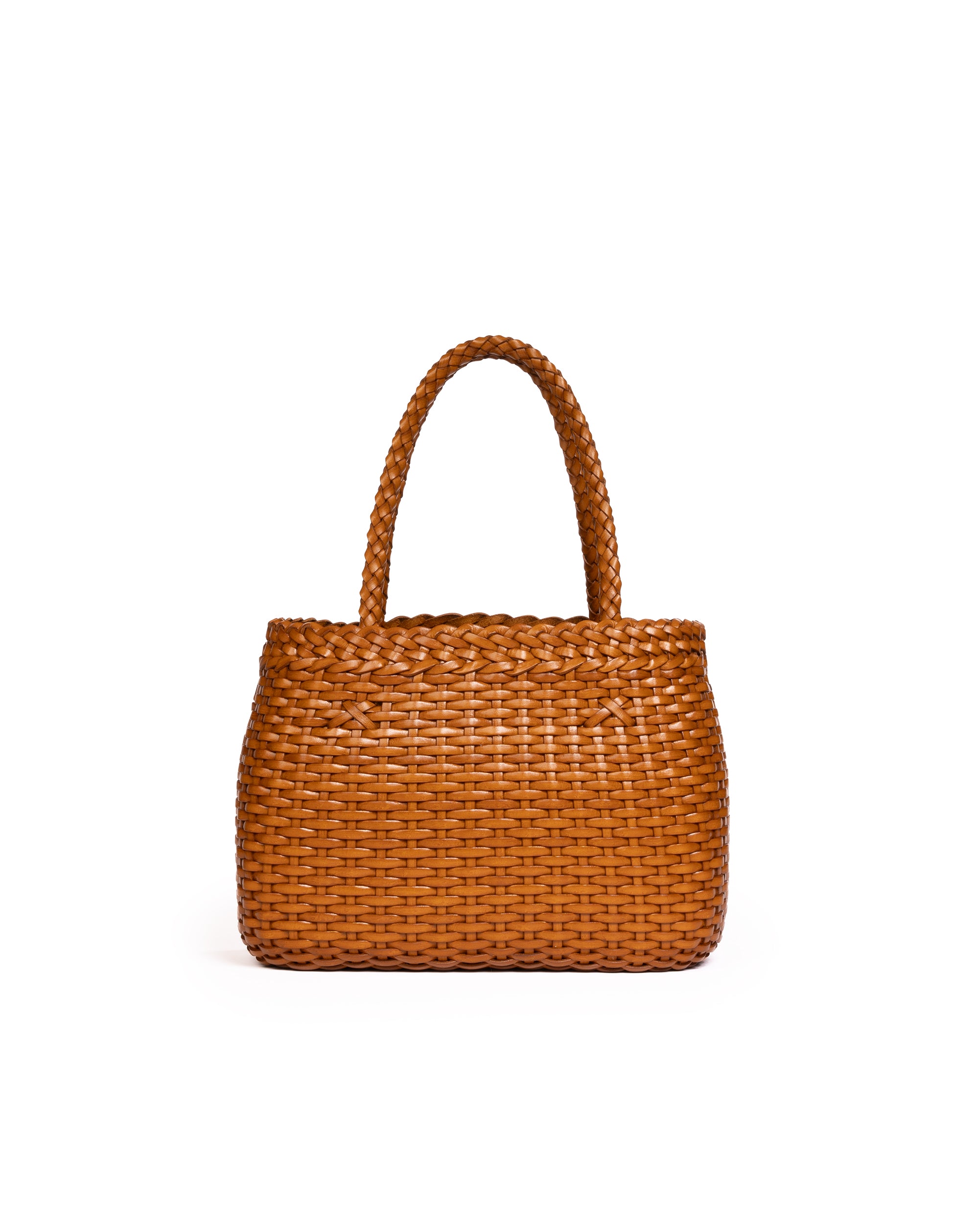 Borsa Mini Tote intrecciata Ocra