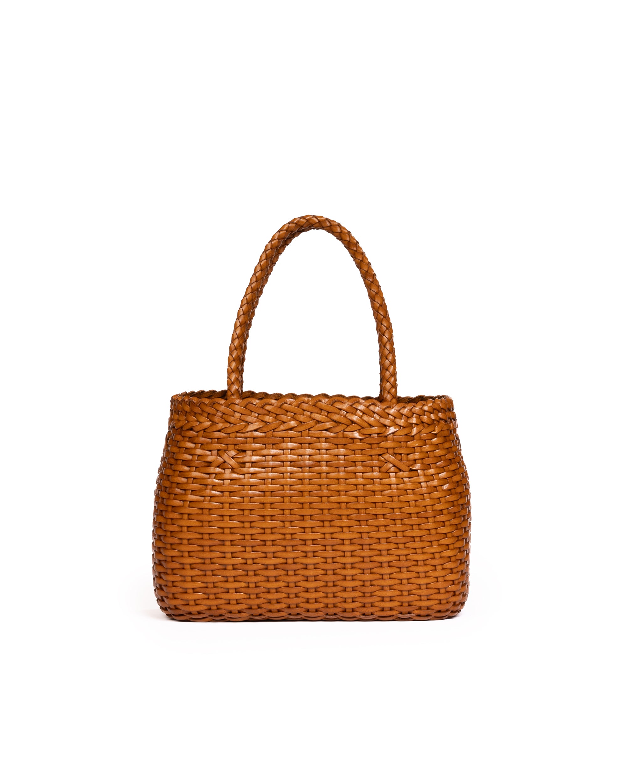 Borsa Mini Tote intrecciata Ocra
