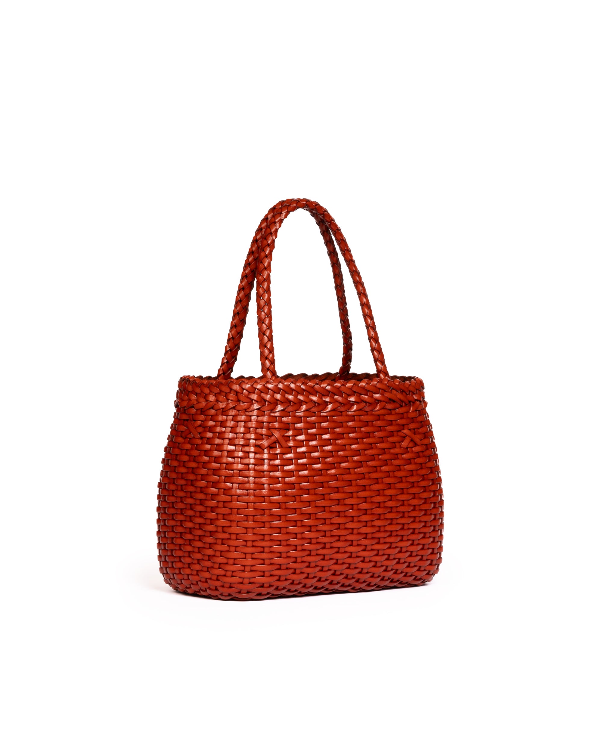 Borsa Mini Tote intrecciata Arancione