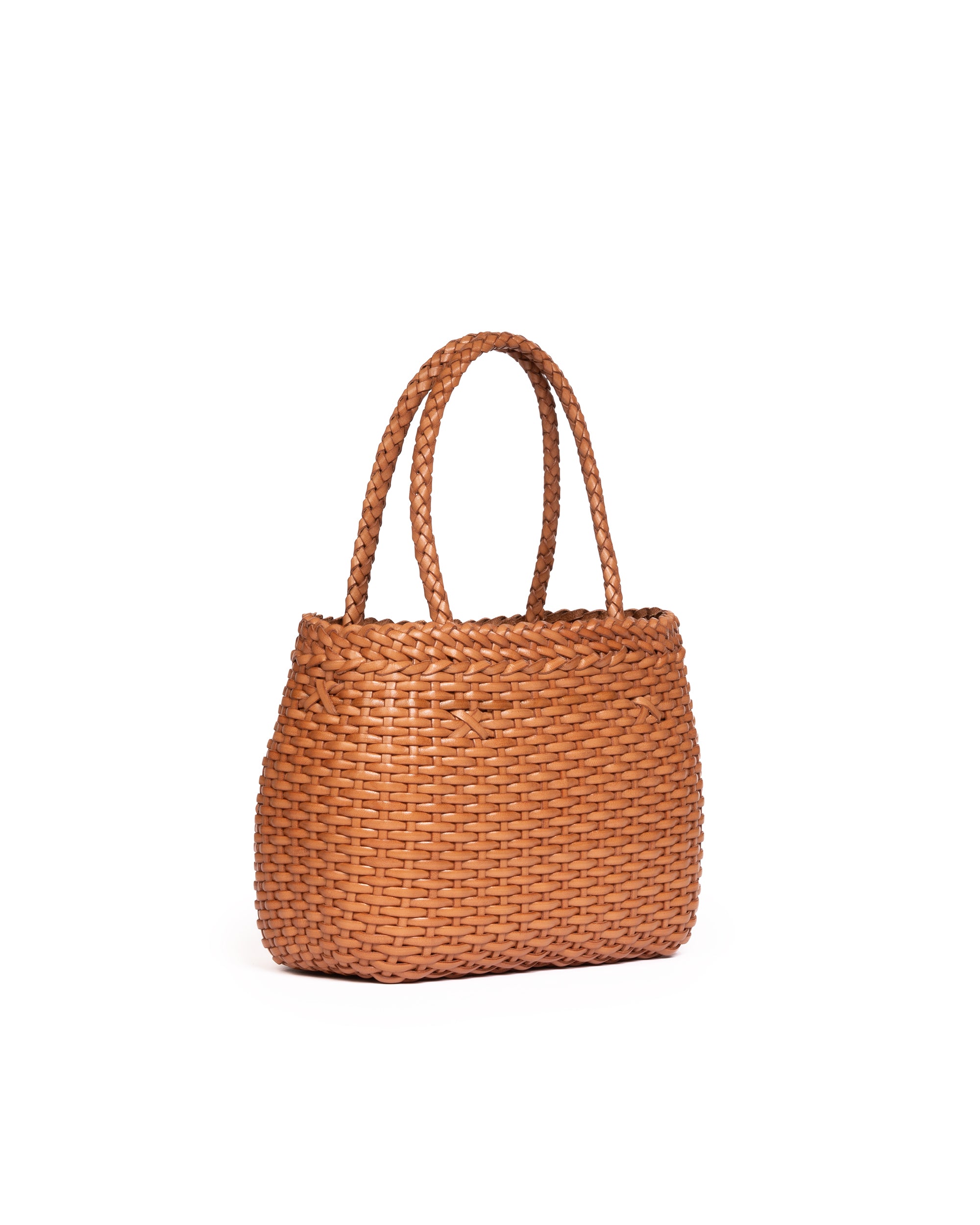 Borsa Mini Tote intrecciata Pesca