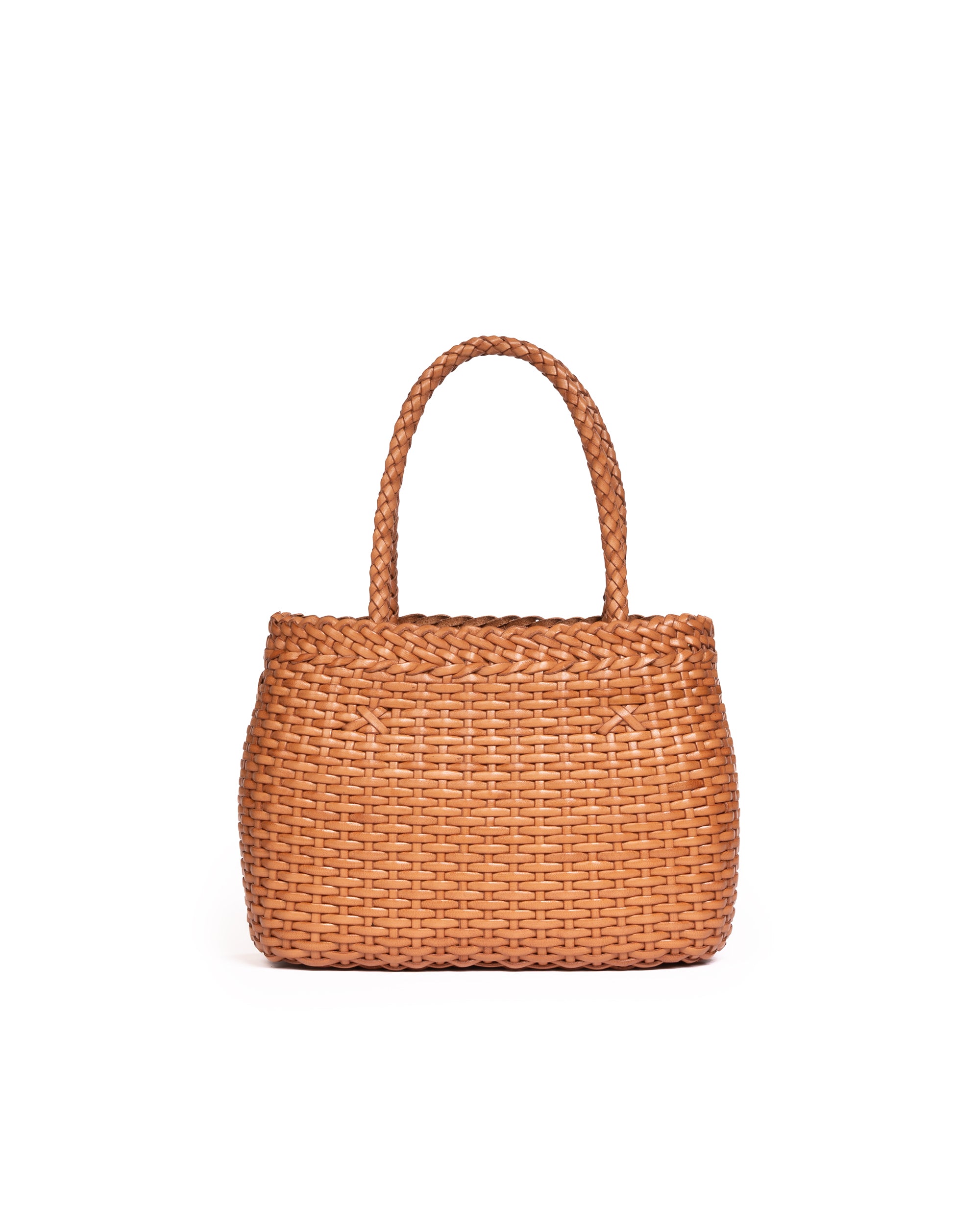 Borsa Mini Tote intrecciata Pesca