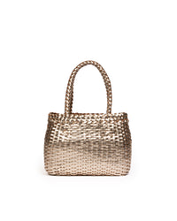 Borsa Mini Tote intrecciata Platino