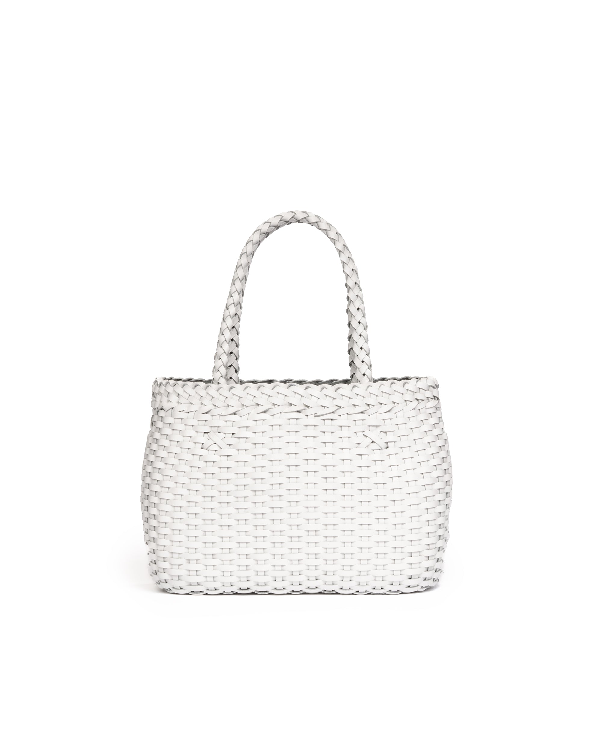 Borsa Mini Tote intrecciata Bianca
