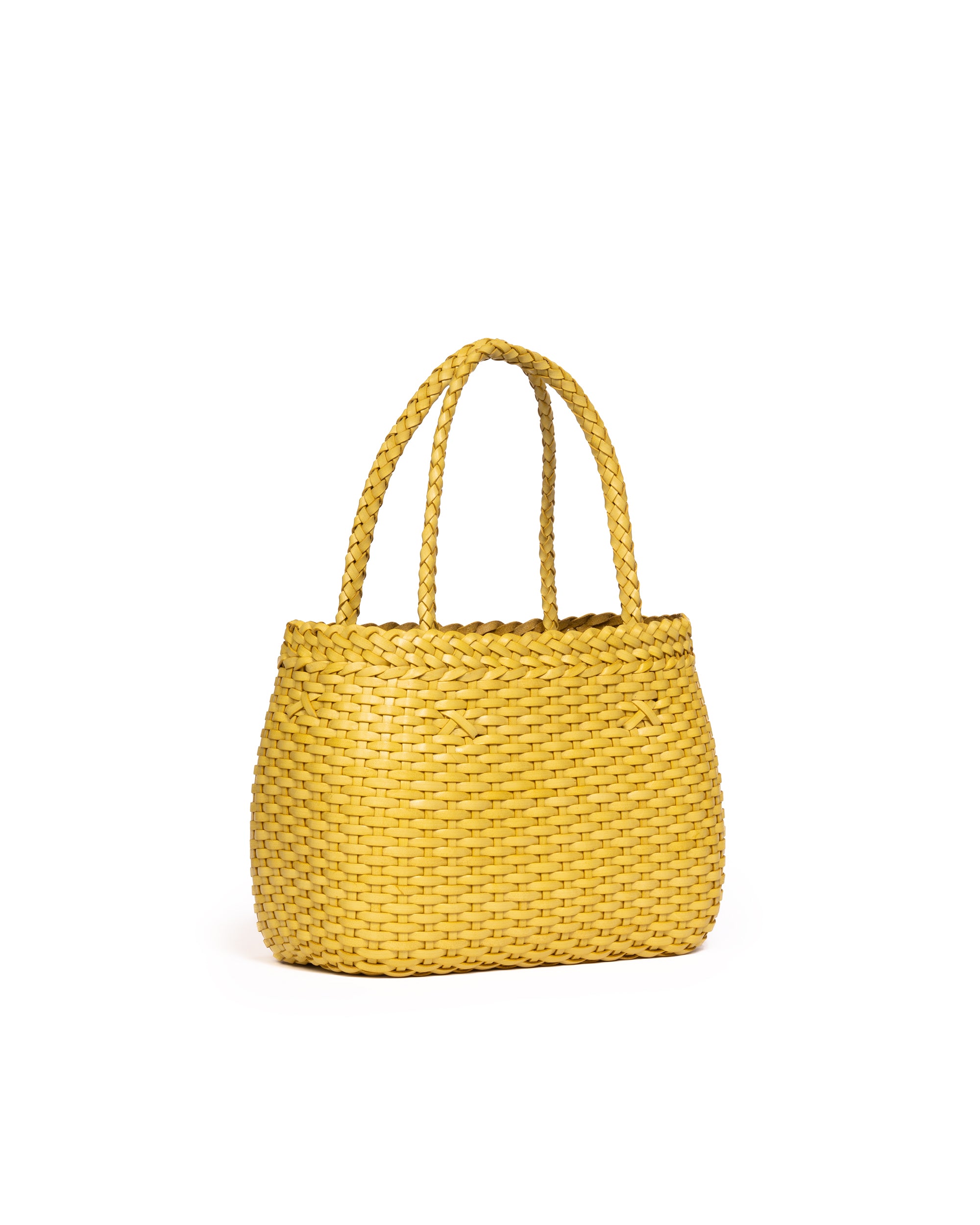 Borsa Mini Tote intrecciata Gialla