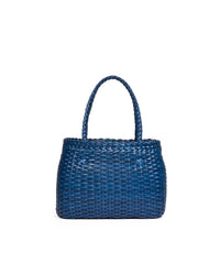 Borsa Mini Tote intrecciata Blu Cobalto