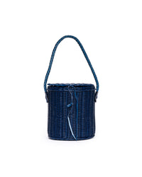 Borsa intrecciata blu cobalto
