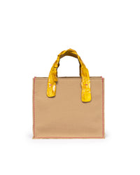 Borsa in canvas e coccodrillo