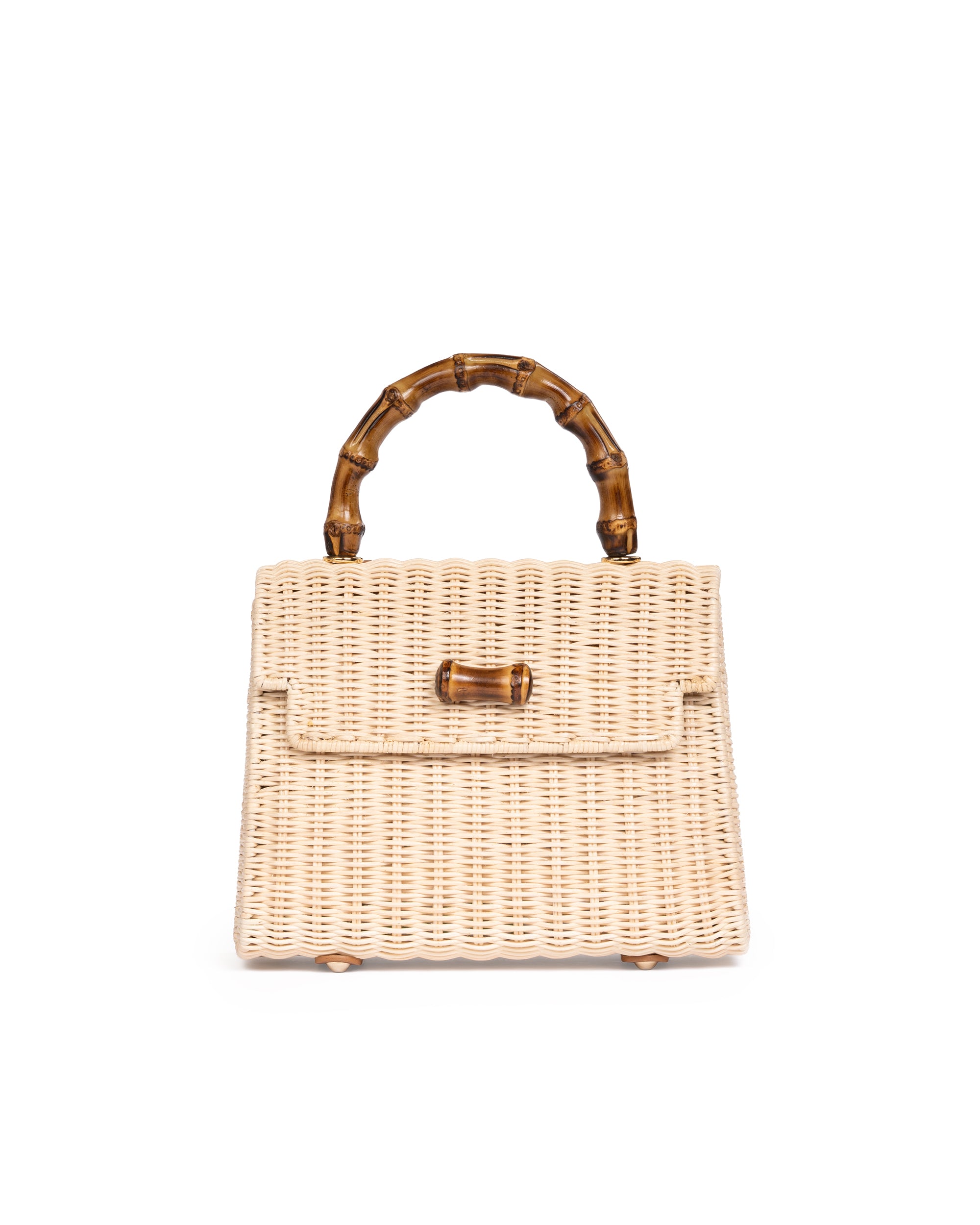 Borsa Mini con Manico in Bamboo Naturale