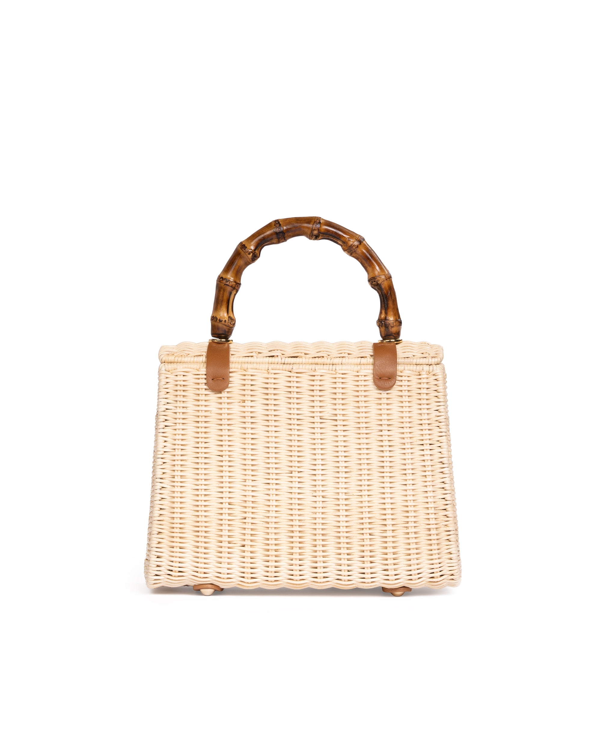 Borsa Mini con Manico in Bamboo Naturale