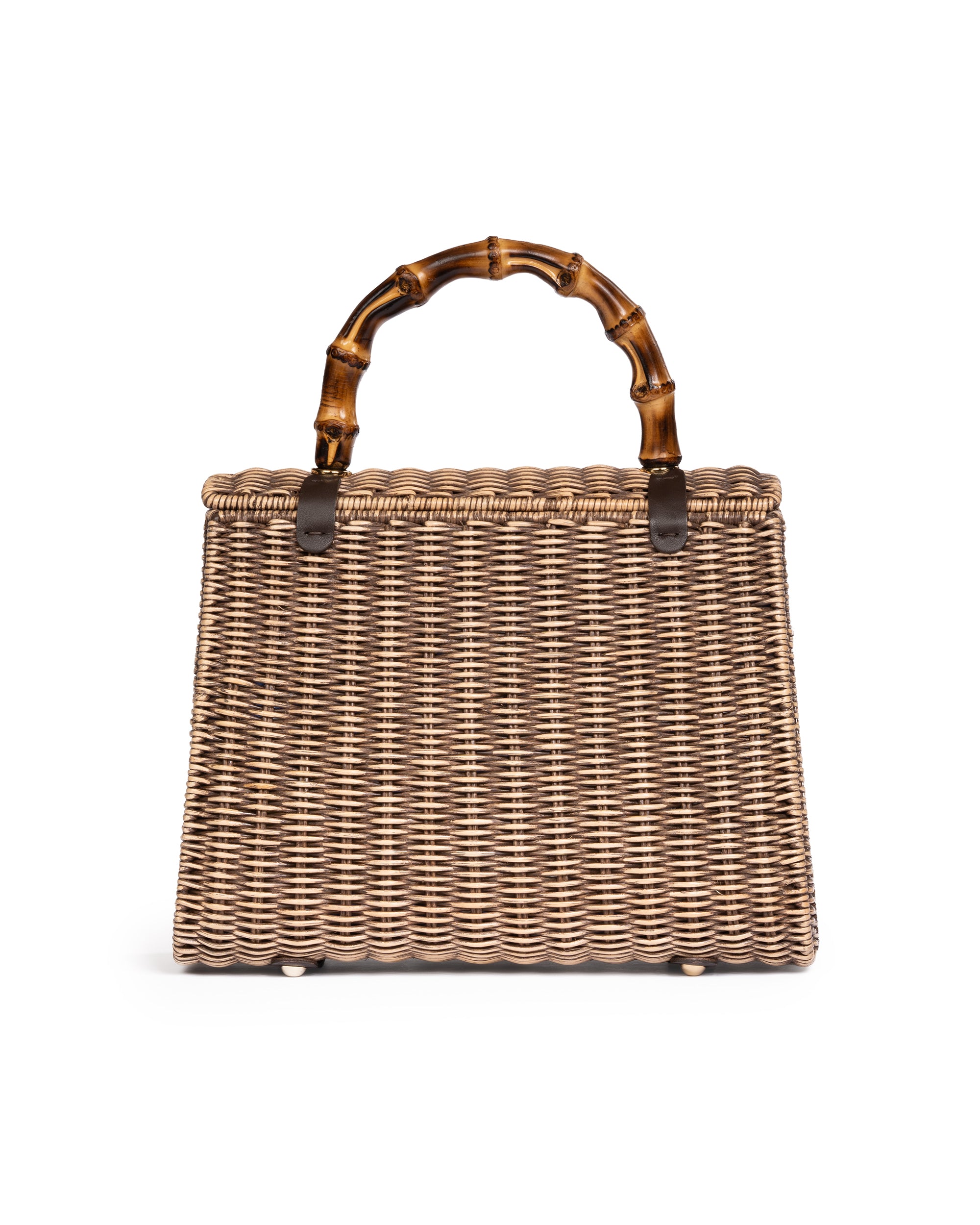 Borsa con Manico in Bamboo Tortora