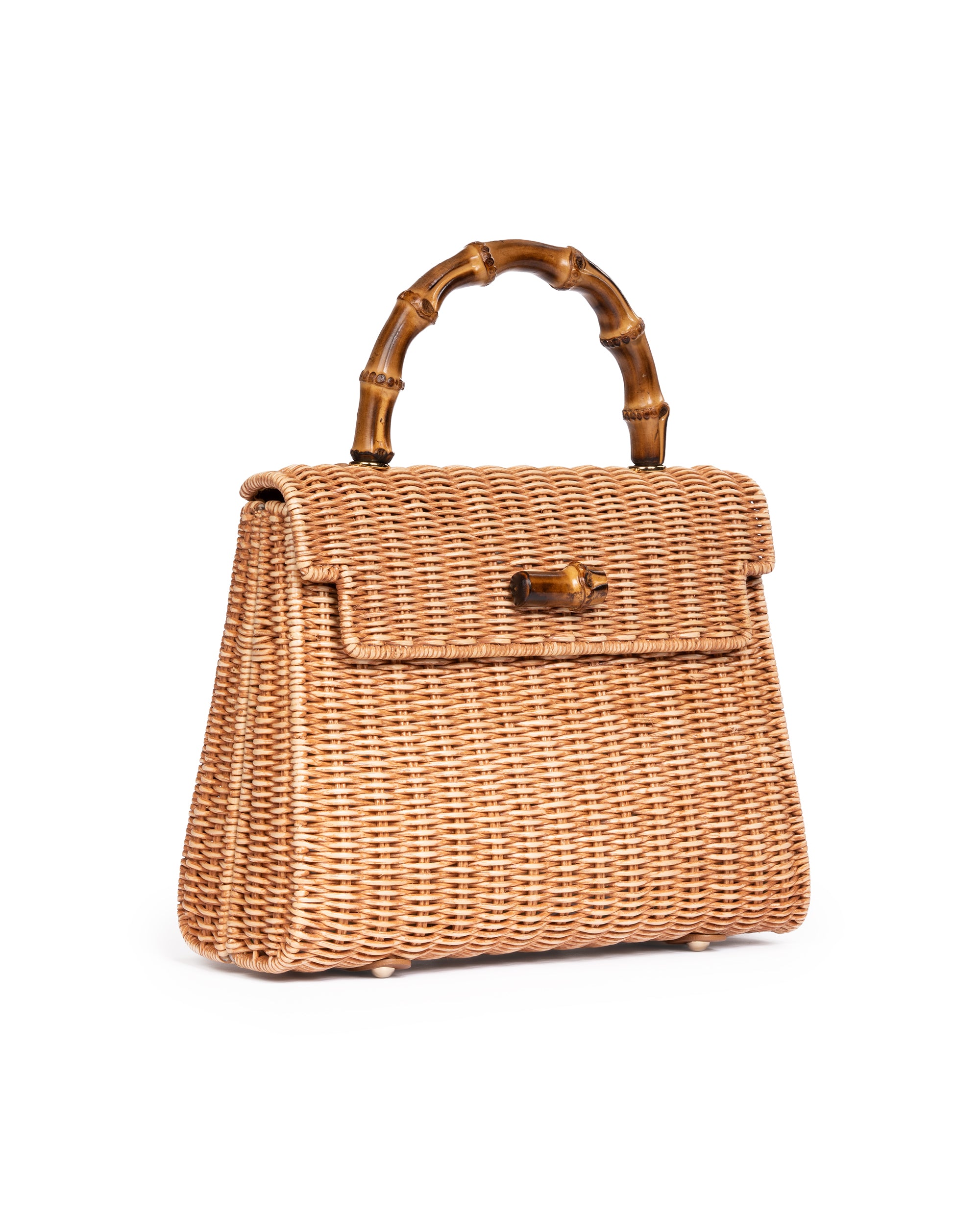 Borsa con Manico in Bamboo Biscotto
