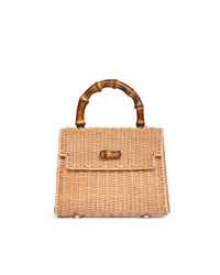 Borsa Mini con Manico in Bamboo Biscotto