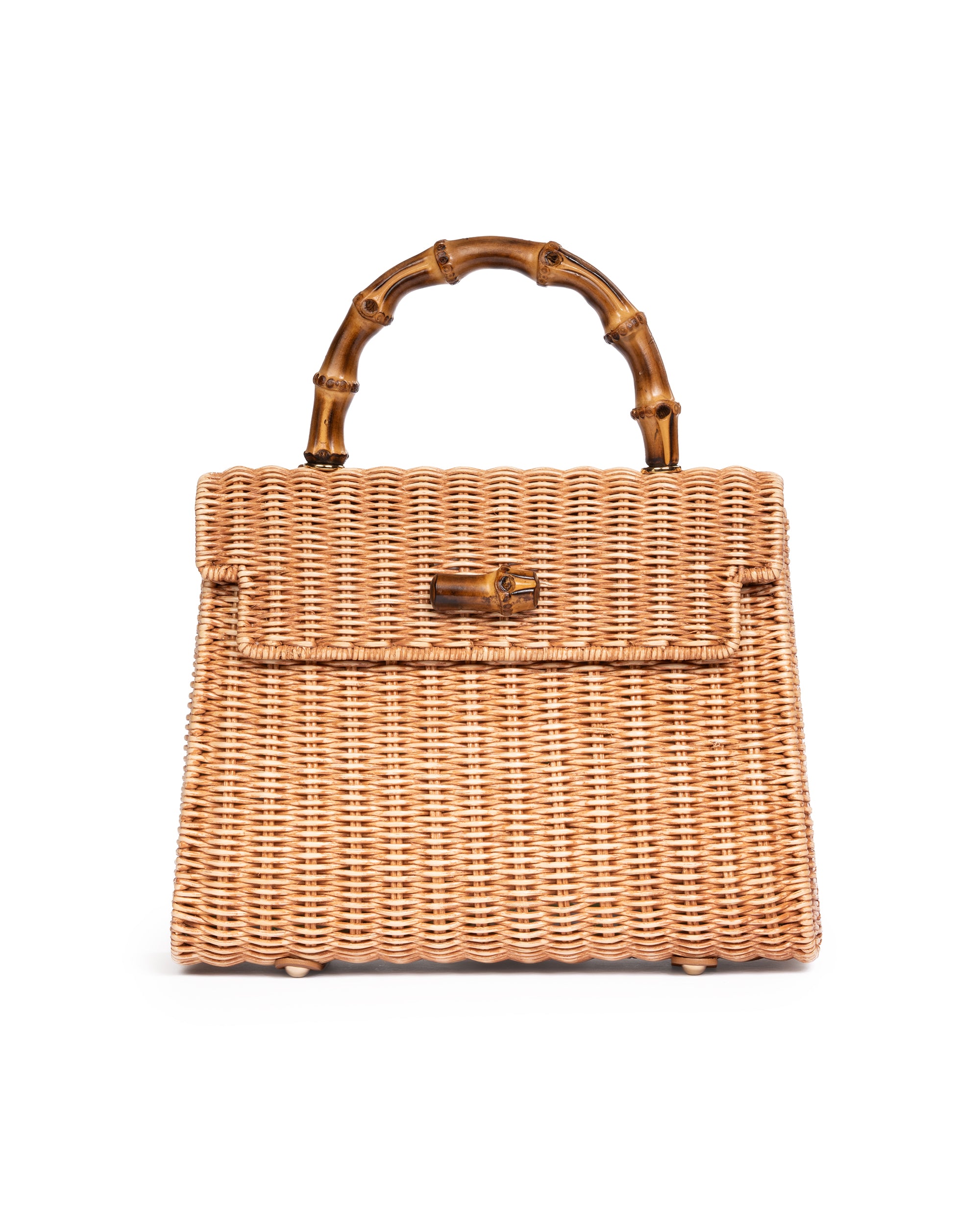 Borsa con Manico in Bamboo Biscotto