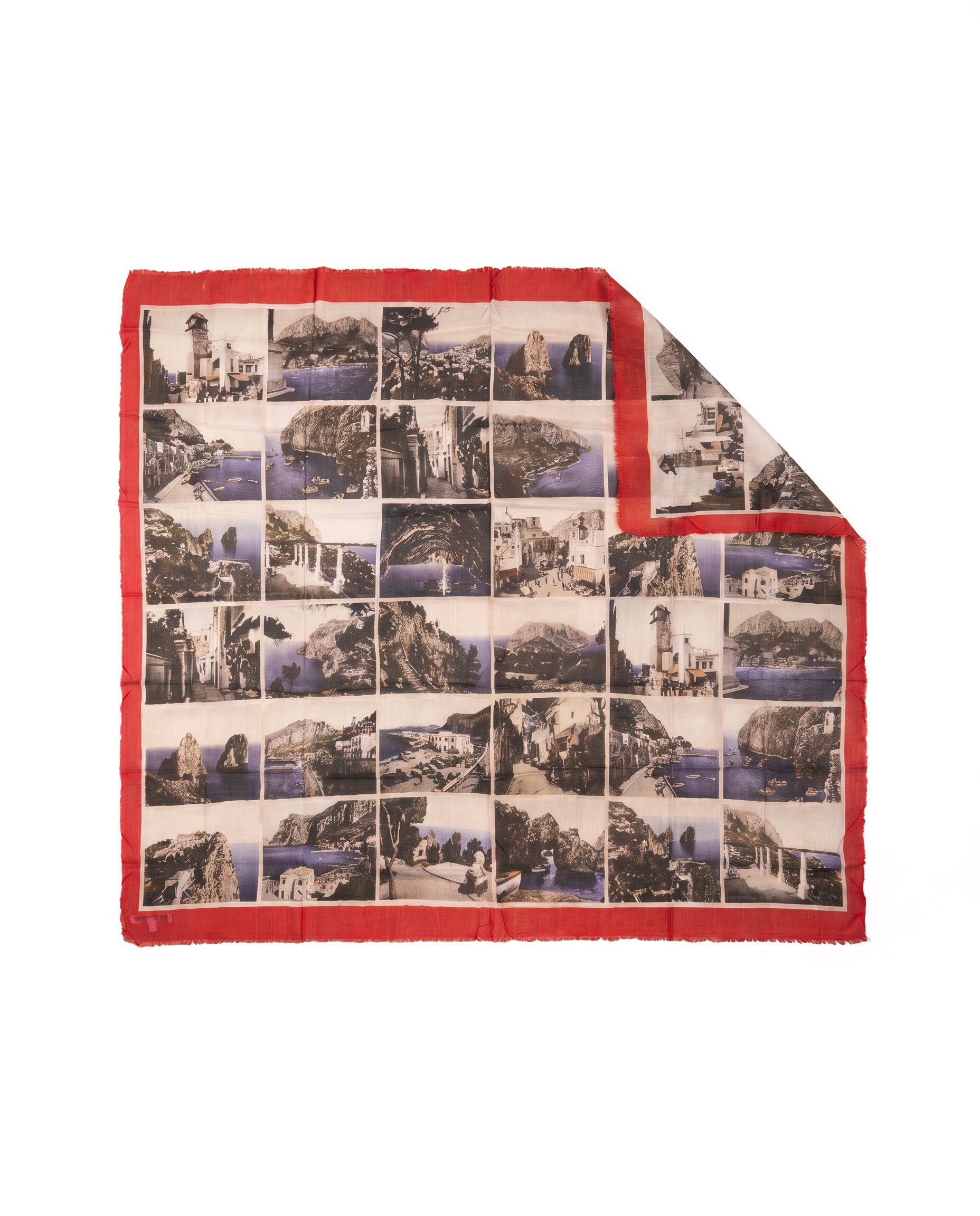 Sciarpa in cashmere e modal multi cartoline di Capri