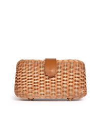 Clutch in Midollino Biscotto/Cognac