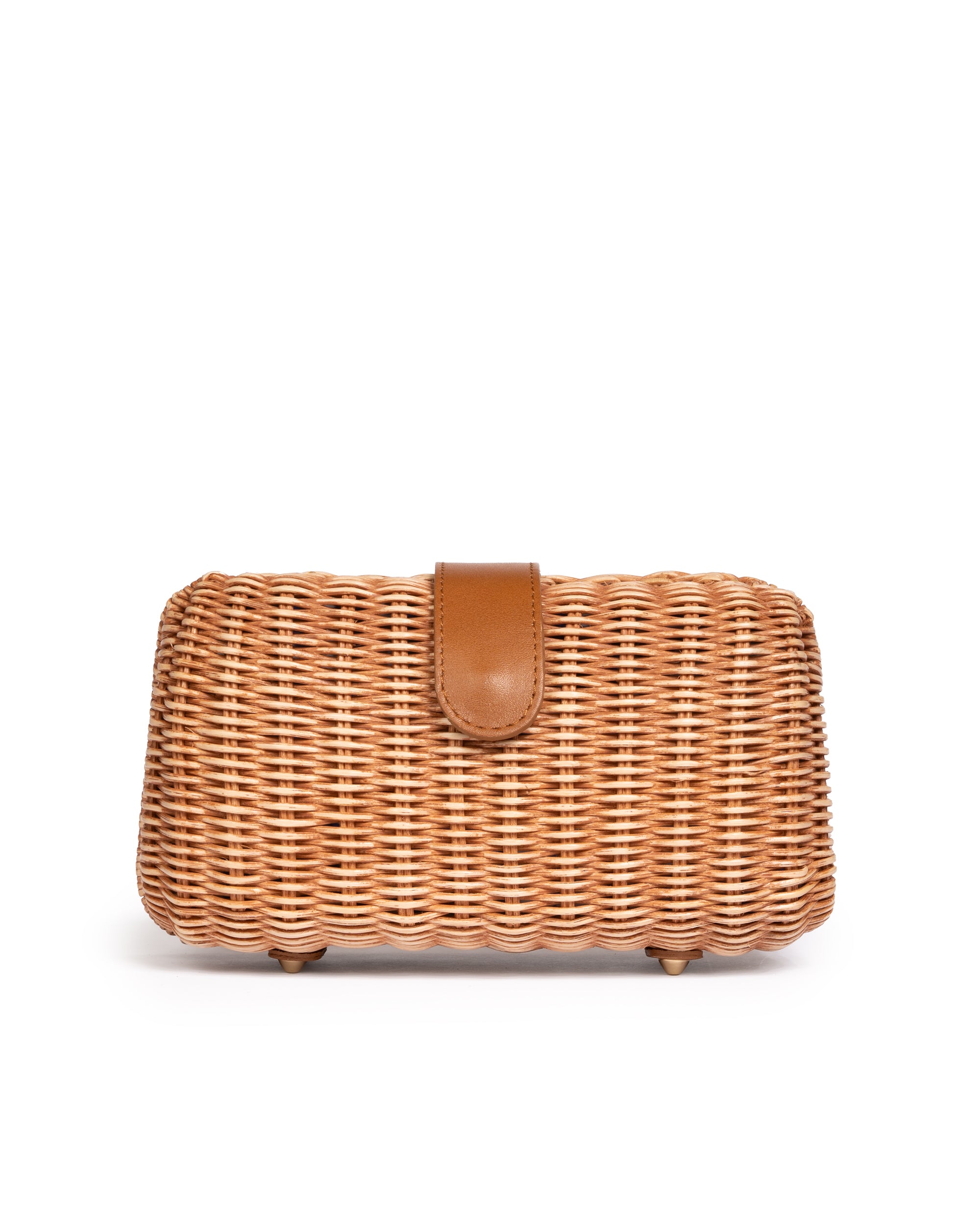 Clutch in Midollino Biscotto/Cognac