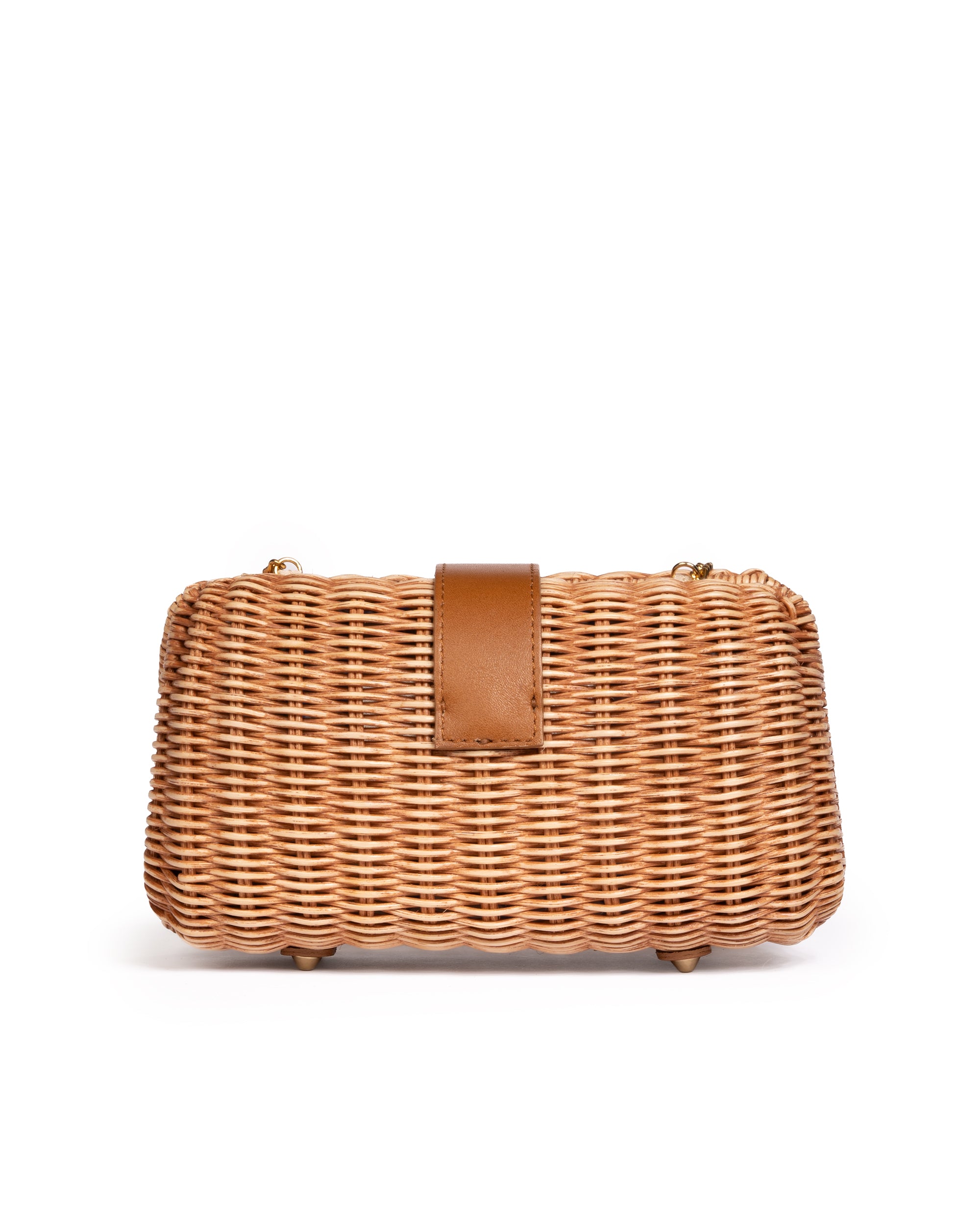 Clutch in Midollino Biscotto/Cognac